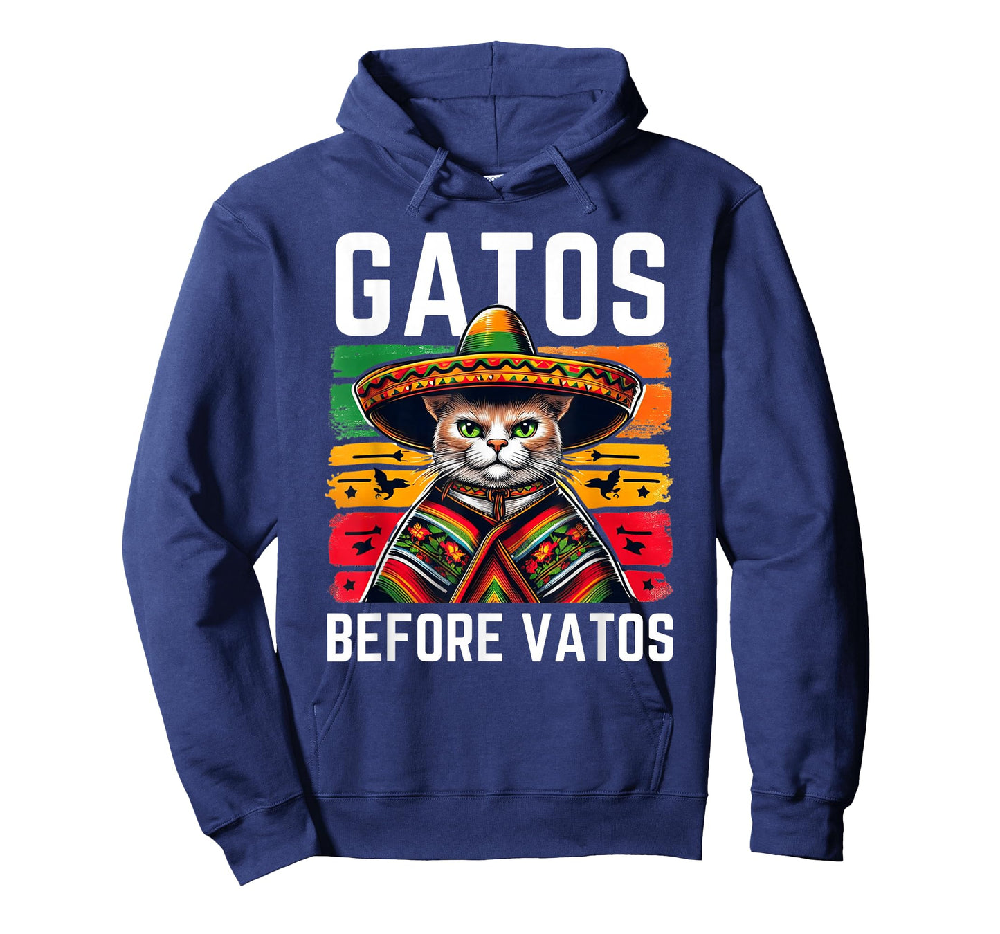 Gatos before Vatos Funny Cat Mexican Cat Poncho Fiesta Cinco T-Shirt