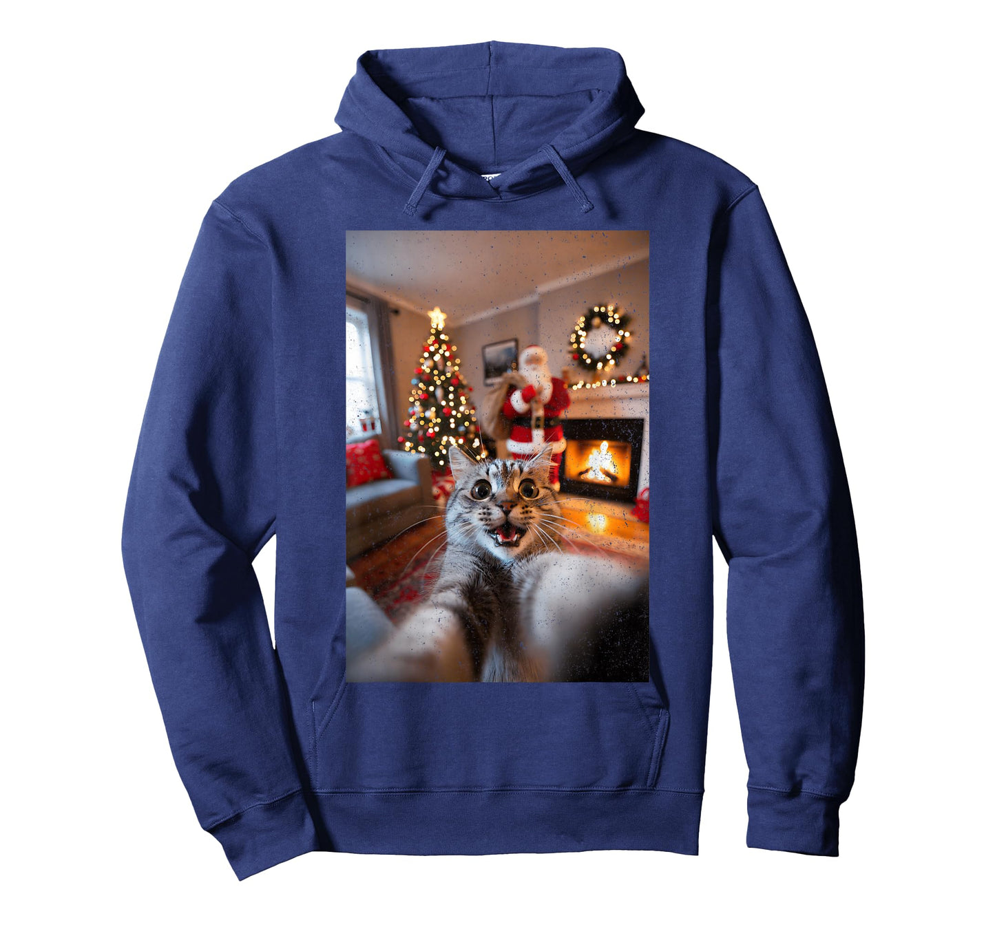Funny Cat Santa Selfie Xmas T-Shirt