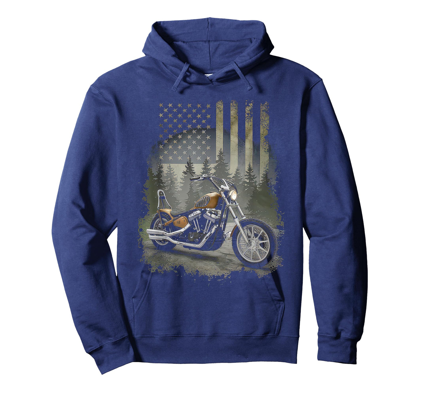American Flag Motorcycle Tshirt USA Flag Biker Retro T-Shirt