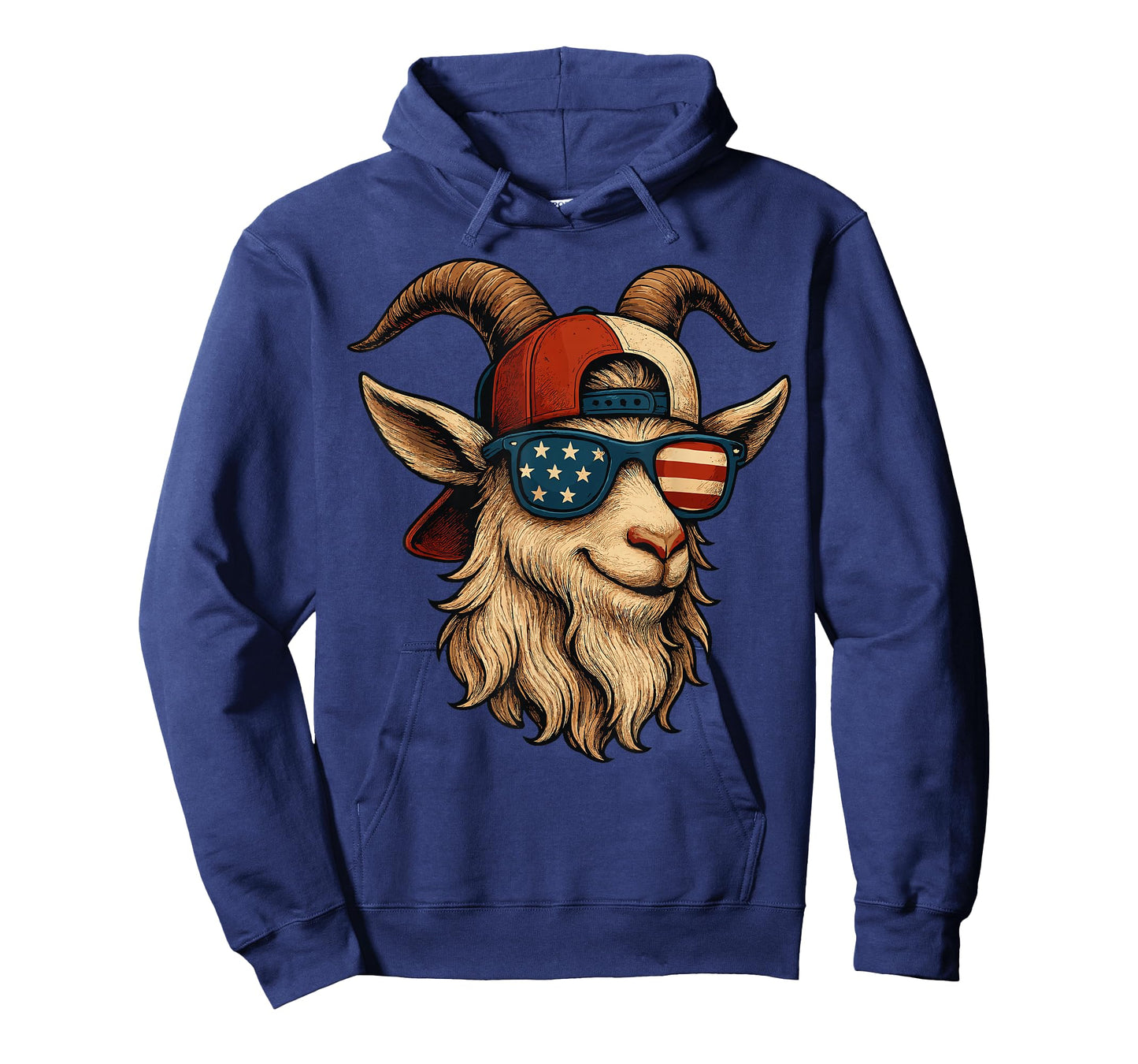 4th of July Goat USA Flag Sunglasses Patriotic Animal Design T-Shirt