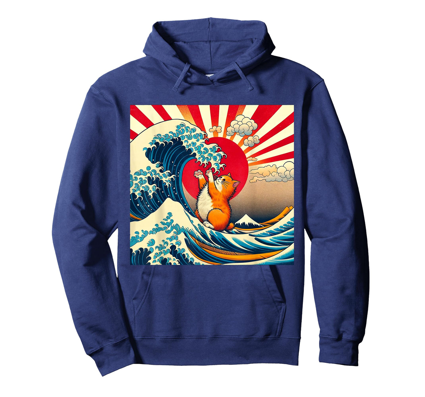Kittenzilla Vintage Funny Cute Cat Art Japanese Sunset T-Shirt