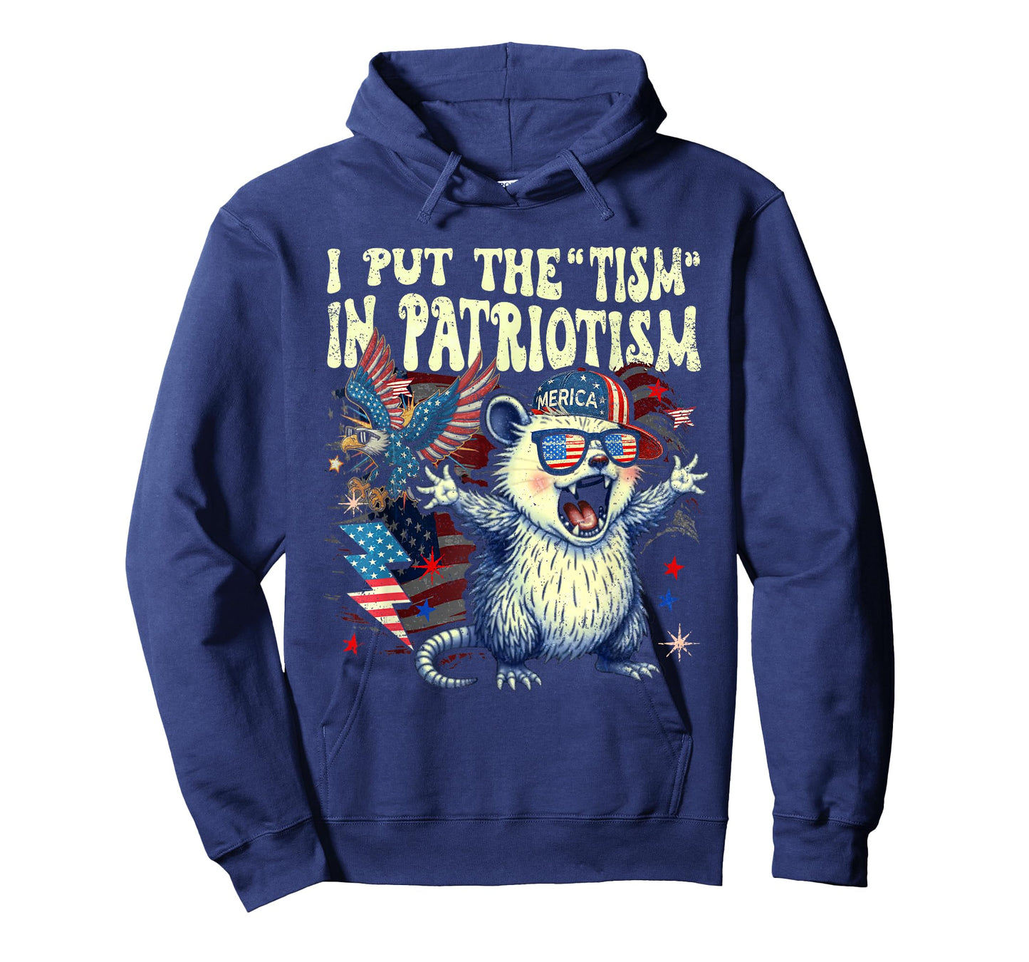 I Put The Tism in Patriotism Athletic Eagle Funny T-Shirt