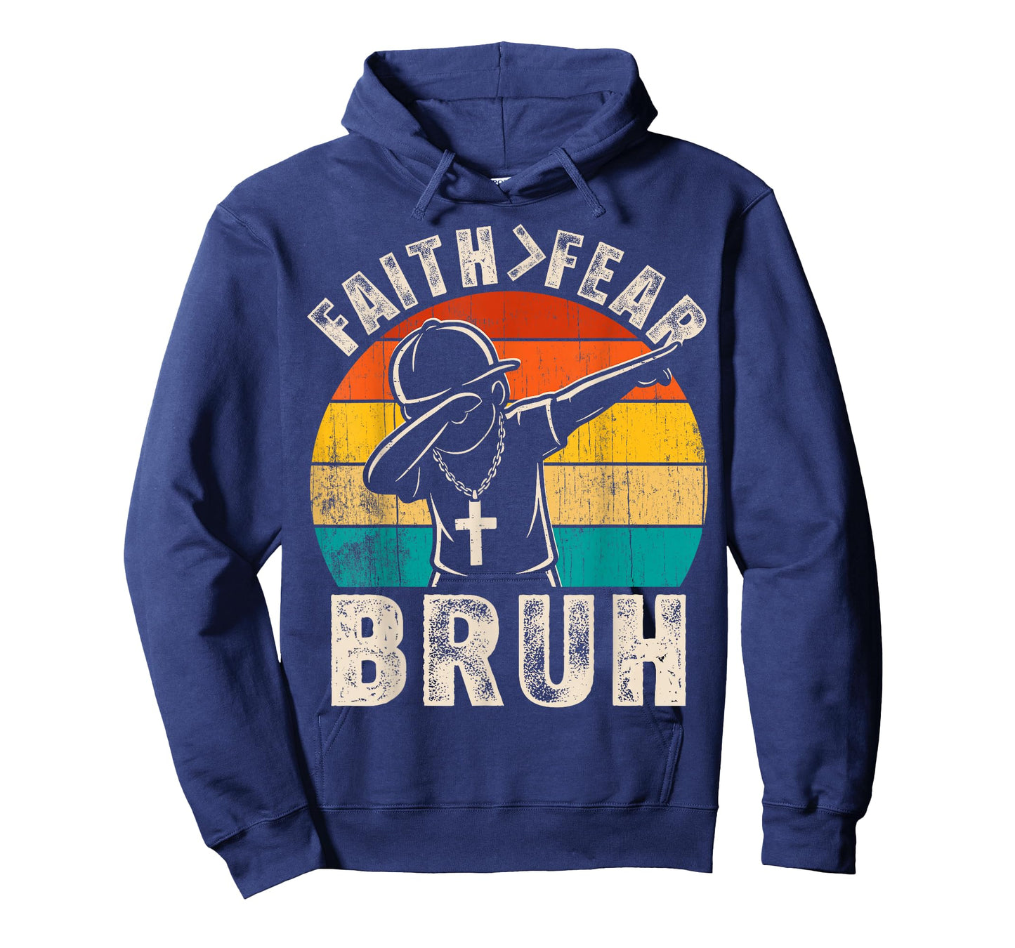 Christian Faith Over Fear Bruh Boys Dab Vintage Jesus Cross T-Shirt