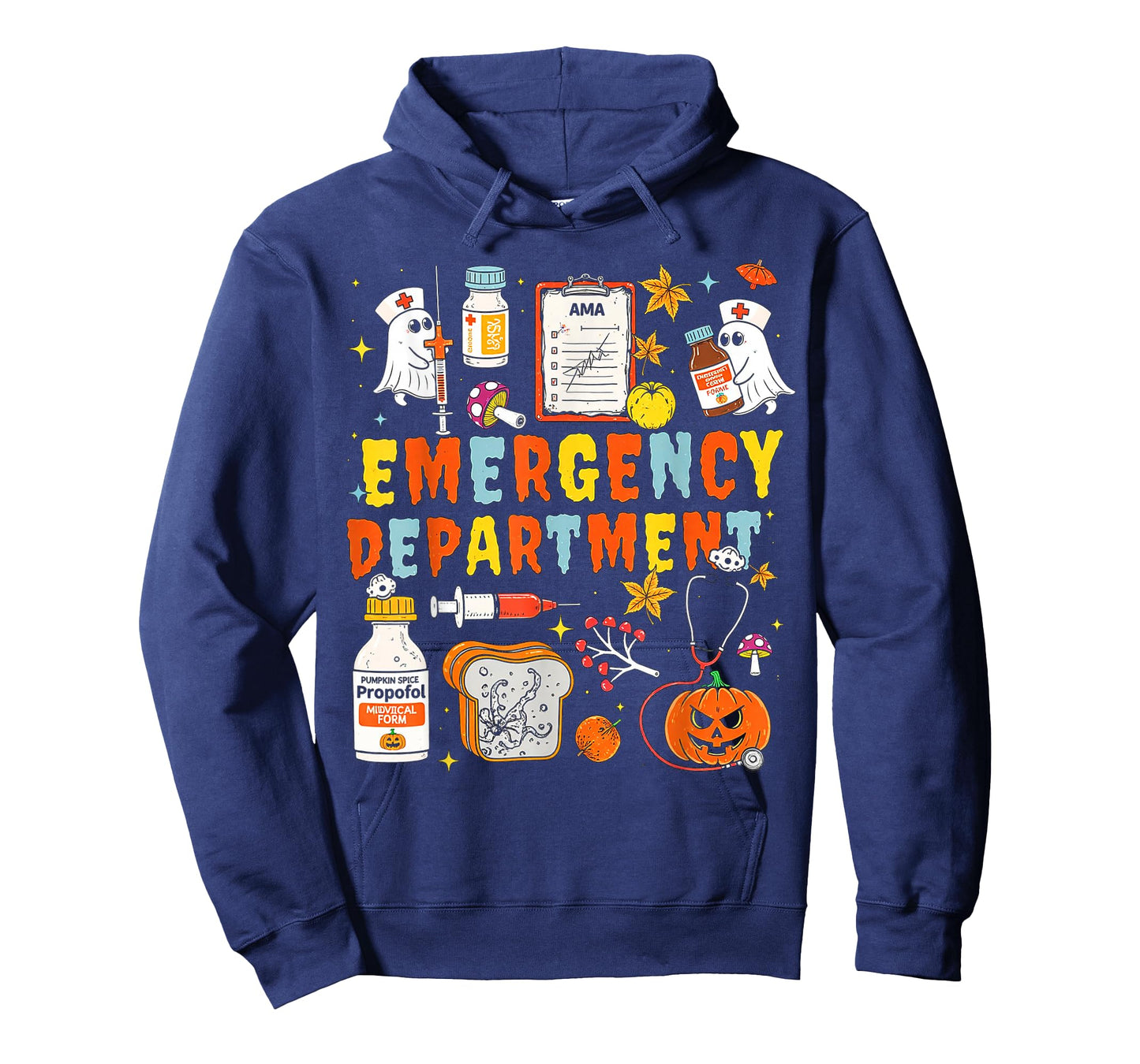 Spooky Emergency Department Funny Nurse Cute Ghost Halloween T-Shirt