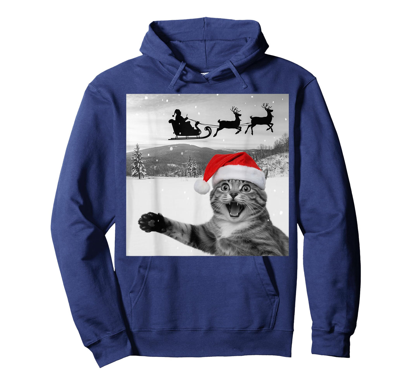 Cat Selfie with Santa Funny Christmas for Men Women Kids T-Shirt