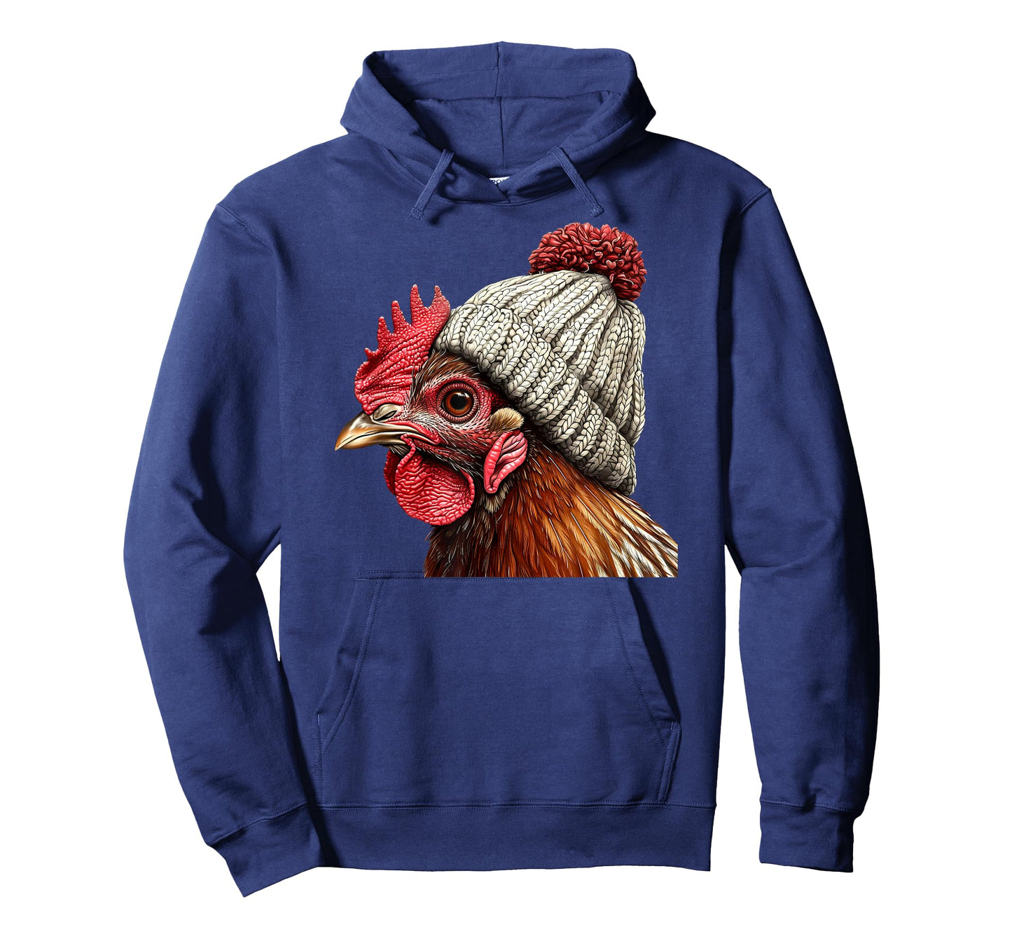 Chicken Wearing Beanie Retro Graphic Farm Animal Rooster T-Shirt