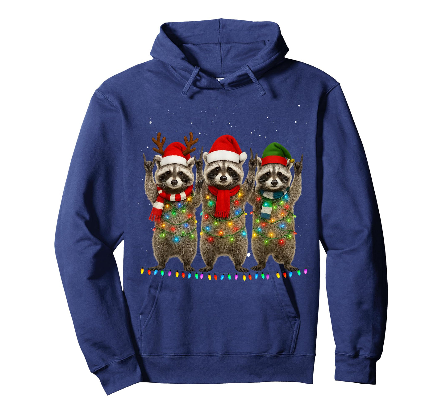 Raccoon Christmas Tree Lights Pajama Racoon Lover Xmas 2025 T-Shirt