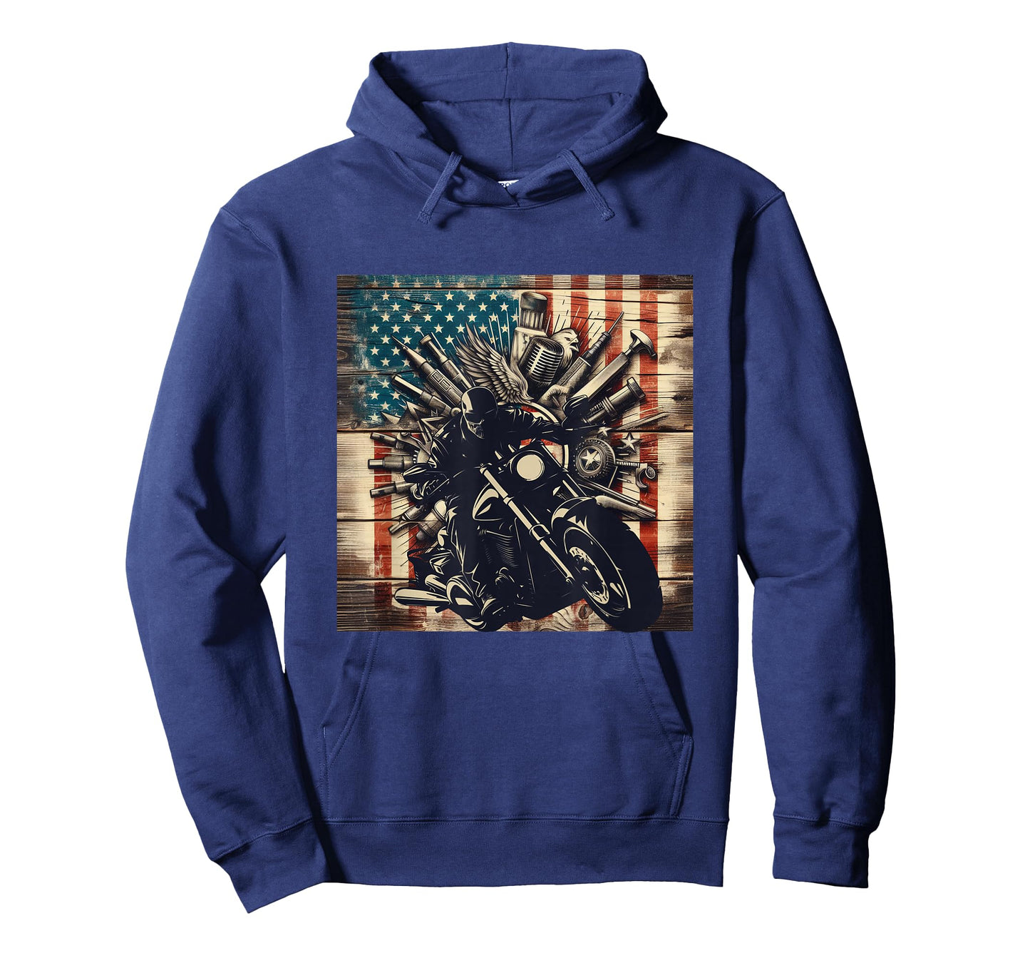 Patriotic American Flag Biker Motorcycle T-Shirt