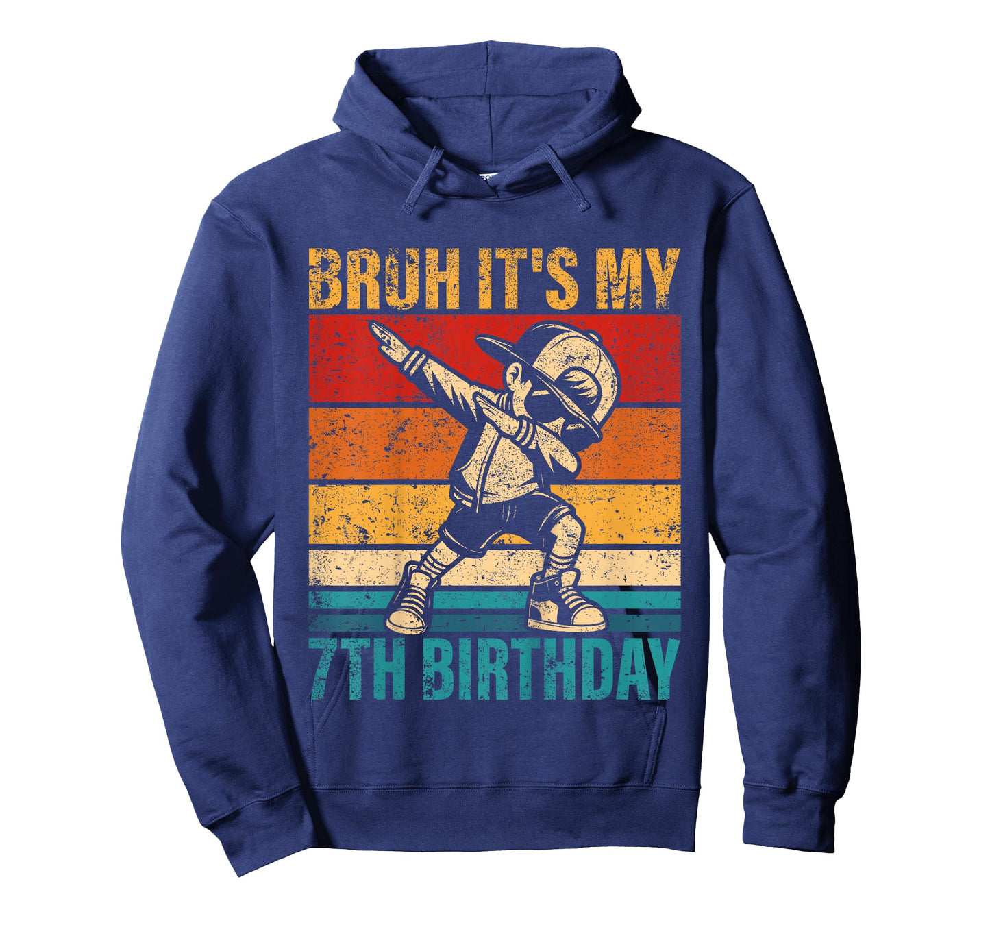 Kids 7 Year Old Birthday Dabbing Boy Bruh It's My 7th Birthday T-Shirt