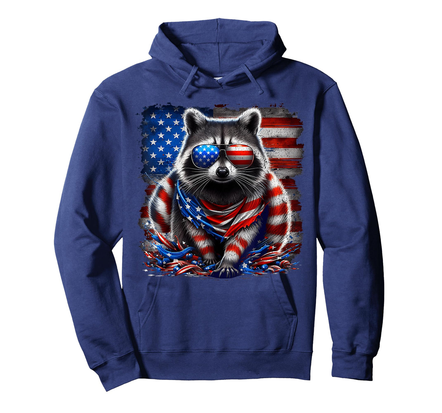 Patriotic Raccoon 4th of July American Flag Funny Raccoon T-Shirt
