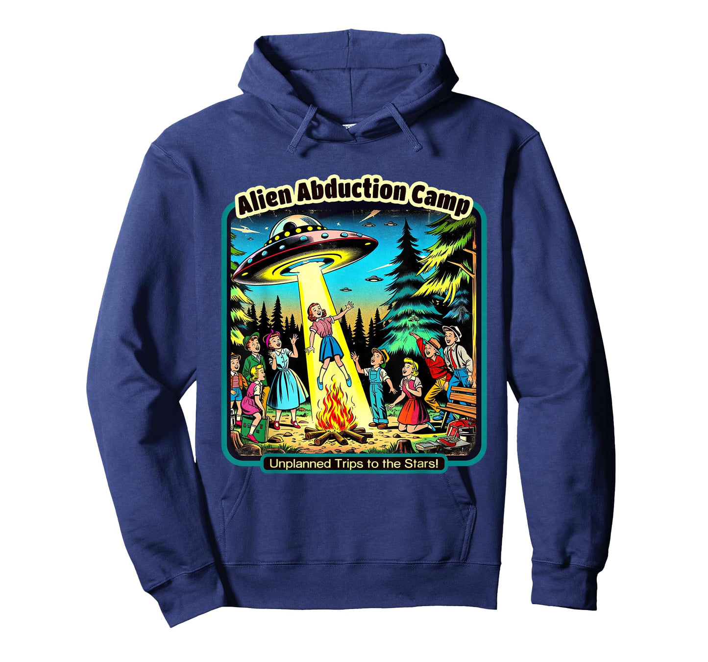 Funny Vintage Alien Abduction Camp UFO Alien T-Shirt