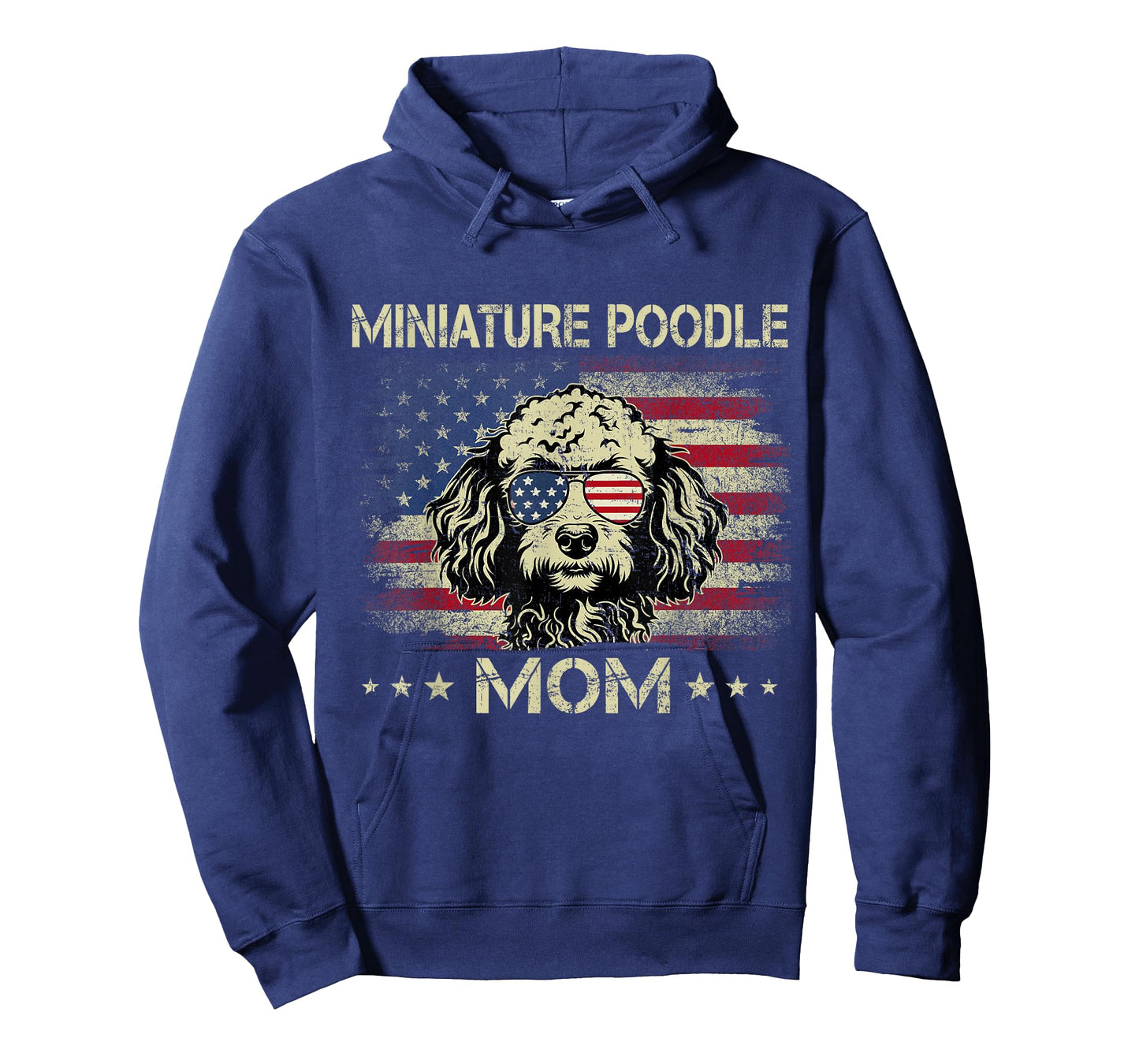 Miniature Poodle Mom Dog Vintage American Flag 4th Of July T-Shirt