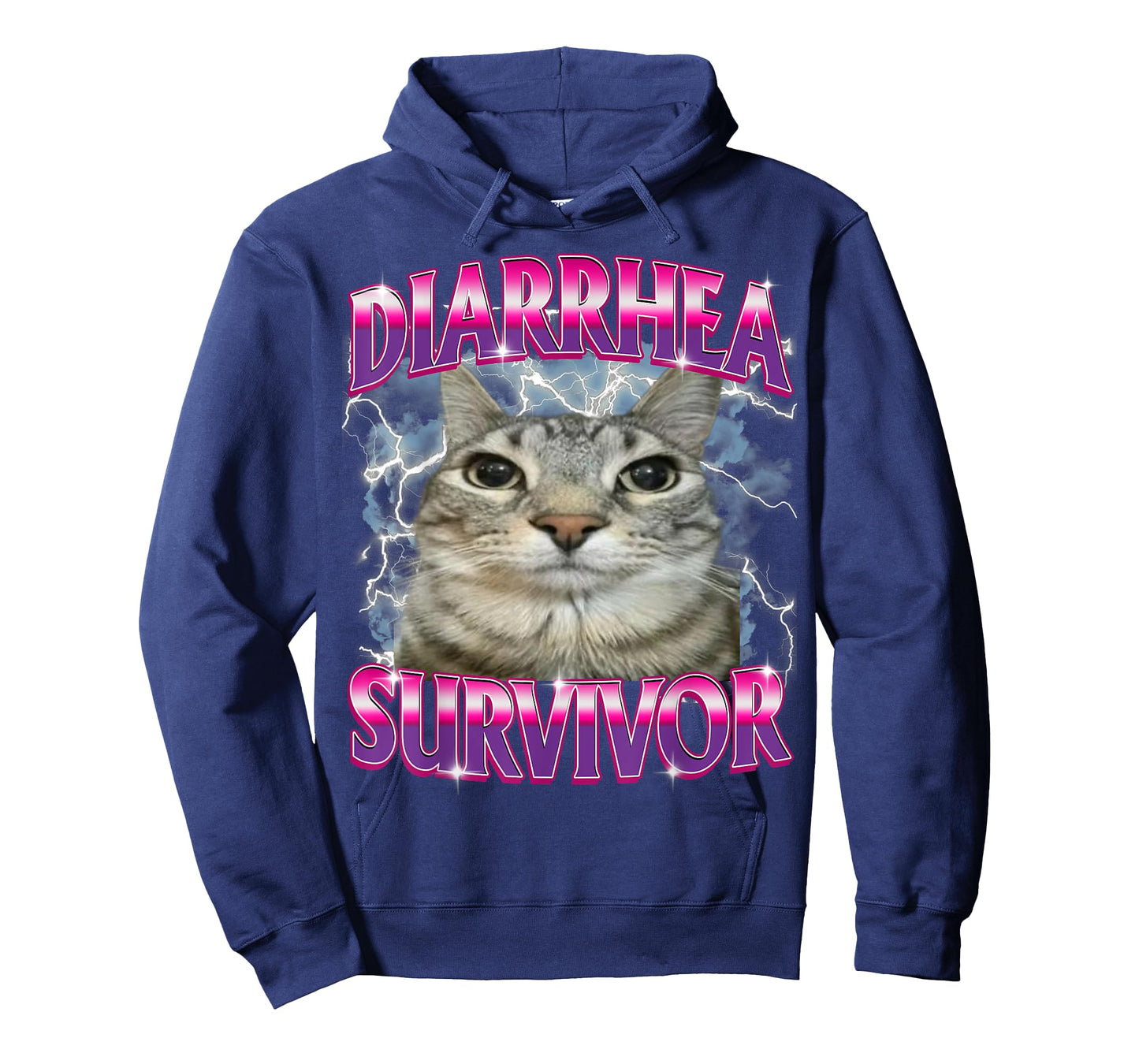 Funny Silly Staring Cat Saying Diarrhea Survivor Gen-Z Humor T-Shirt