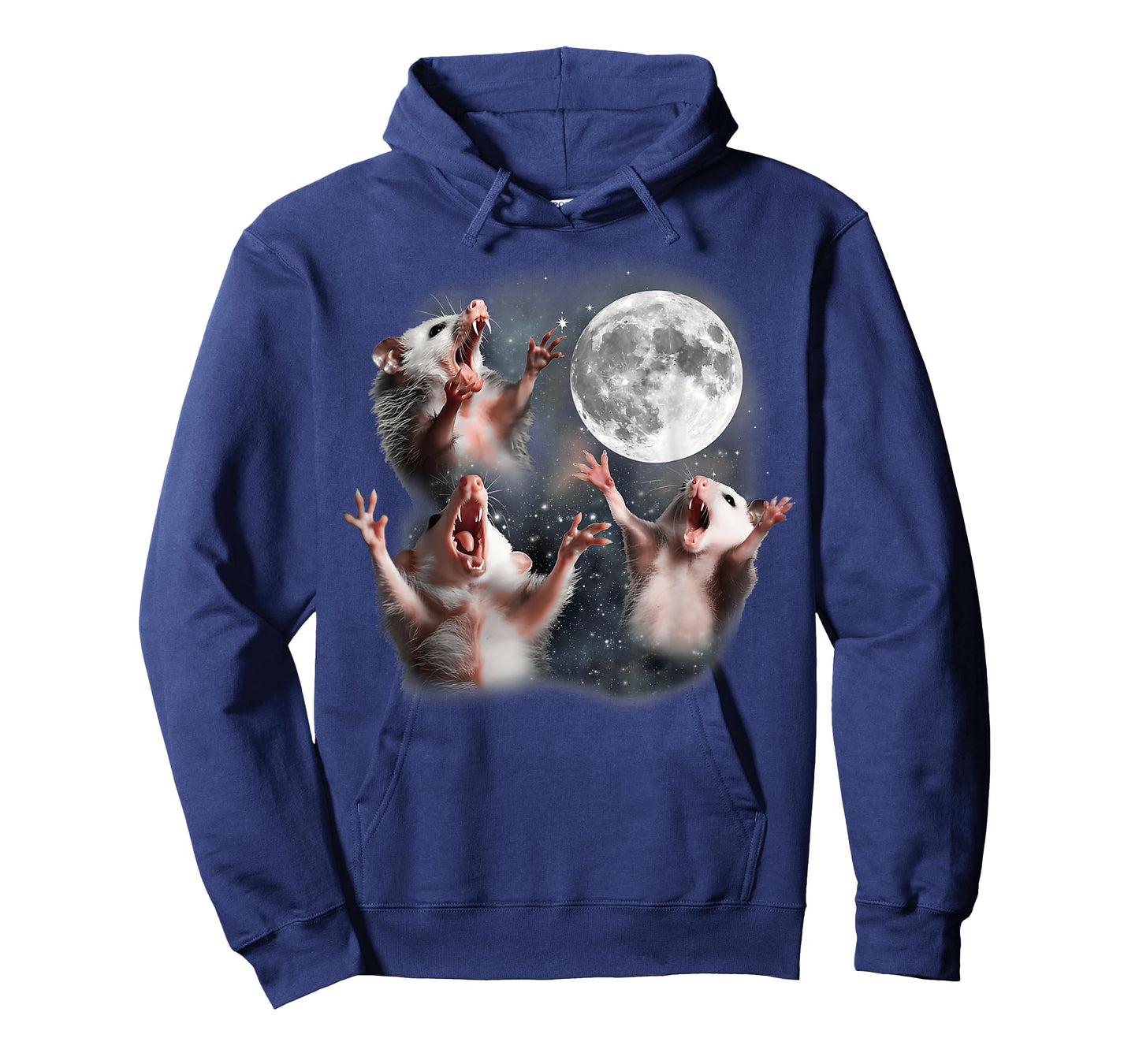 Men Women Three Possums Moon 3 Head Opposum Funny Weird Meme T-Shirt