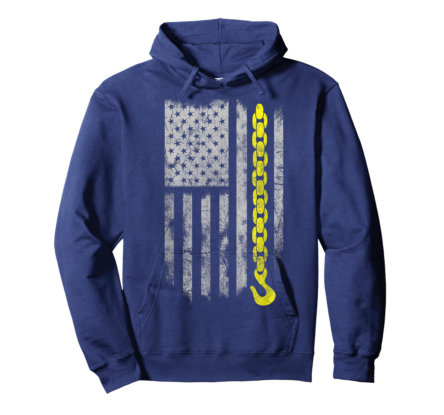 Yellow Tow Hook Chain Flag America Tow Truck Driver T-Shirt