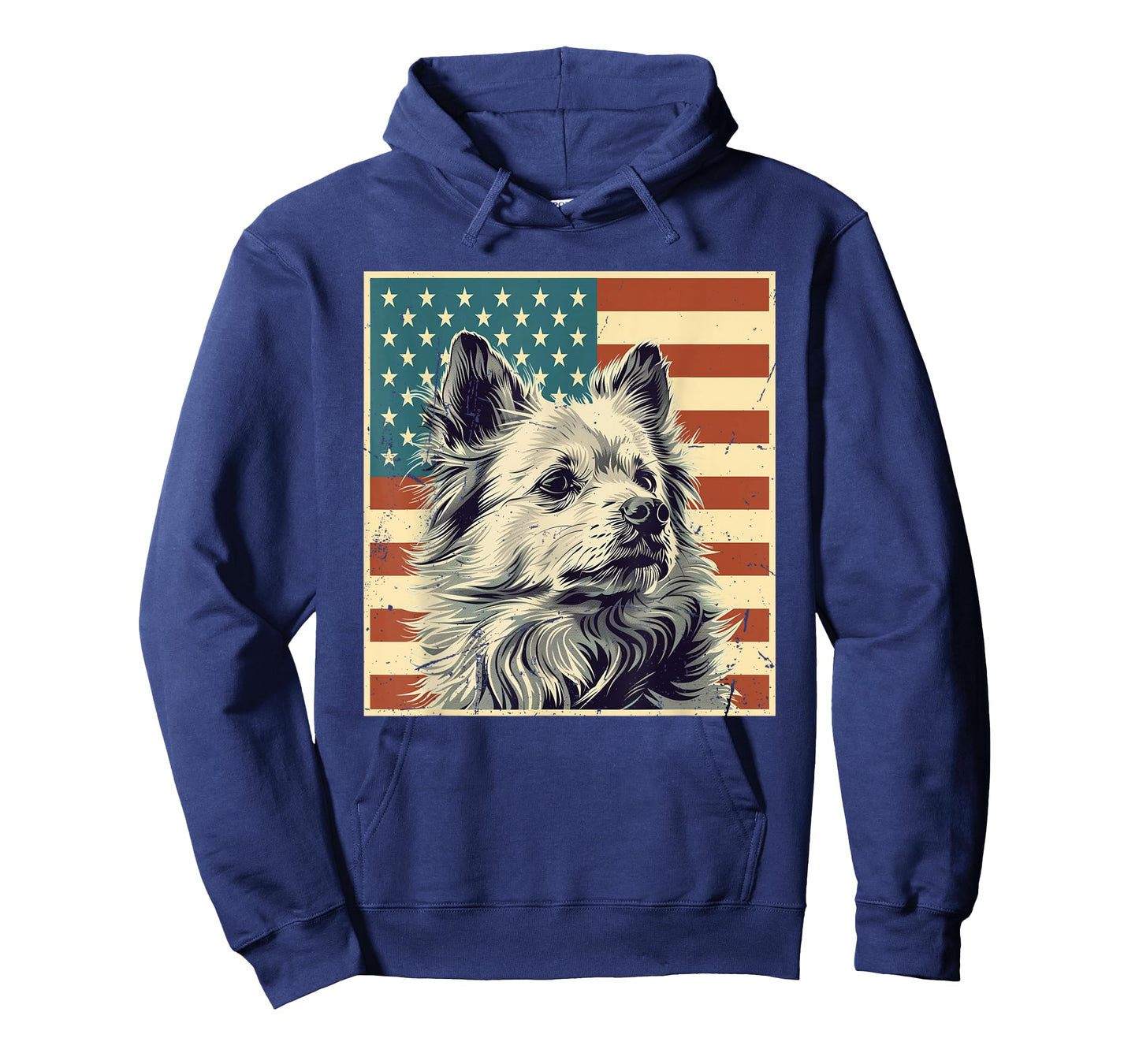 American Eskimo Vintage USA Flag Eskie Dog Lover 4th of July T-Shirt