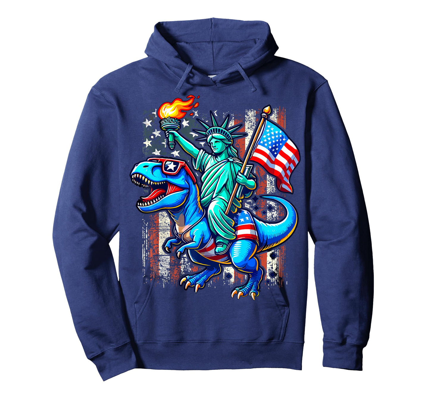 Dino Statue Of Liberty 4th Of July American T-Shirt