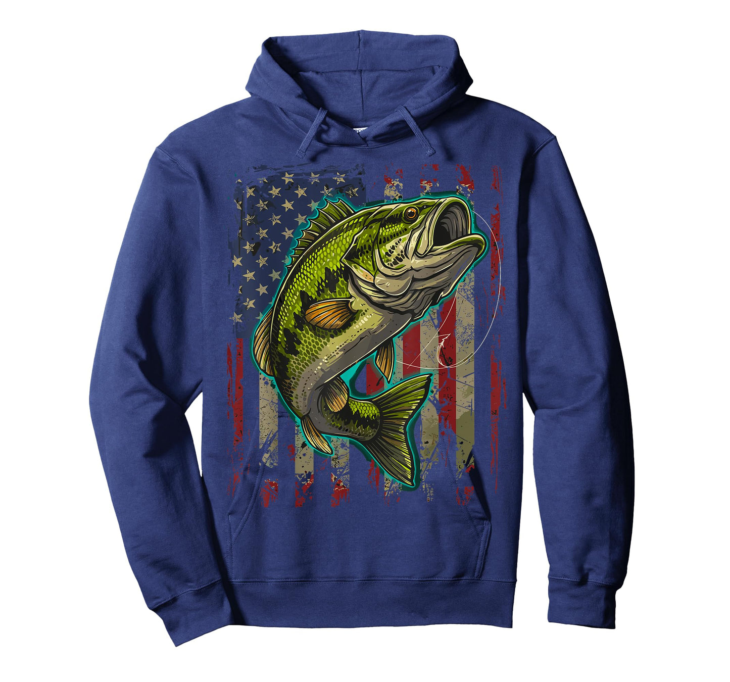 American Flag Bass Fish Fishing T-Shirt