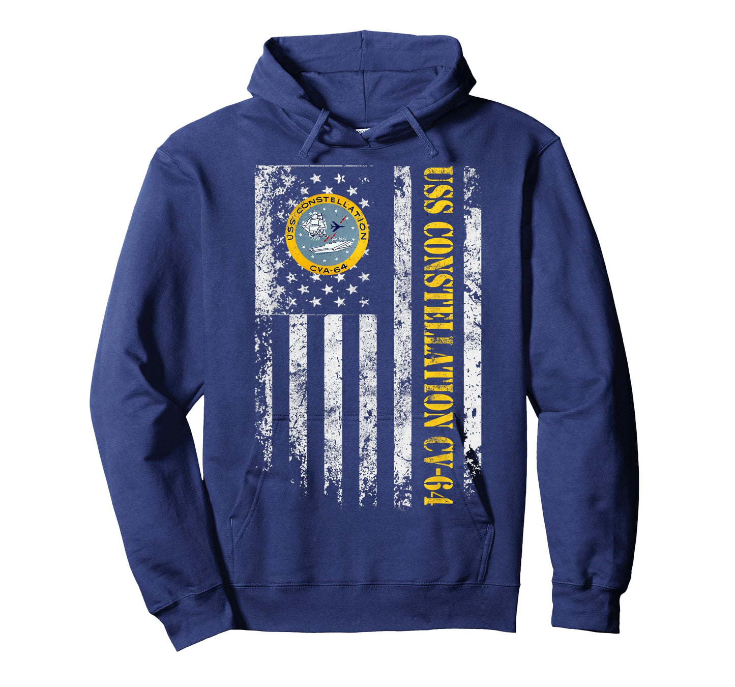 USS Constellation CV-64 Aircraft Carrier Veteran Flag Retro T-Shirt