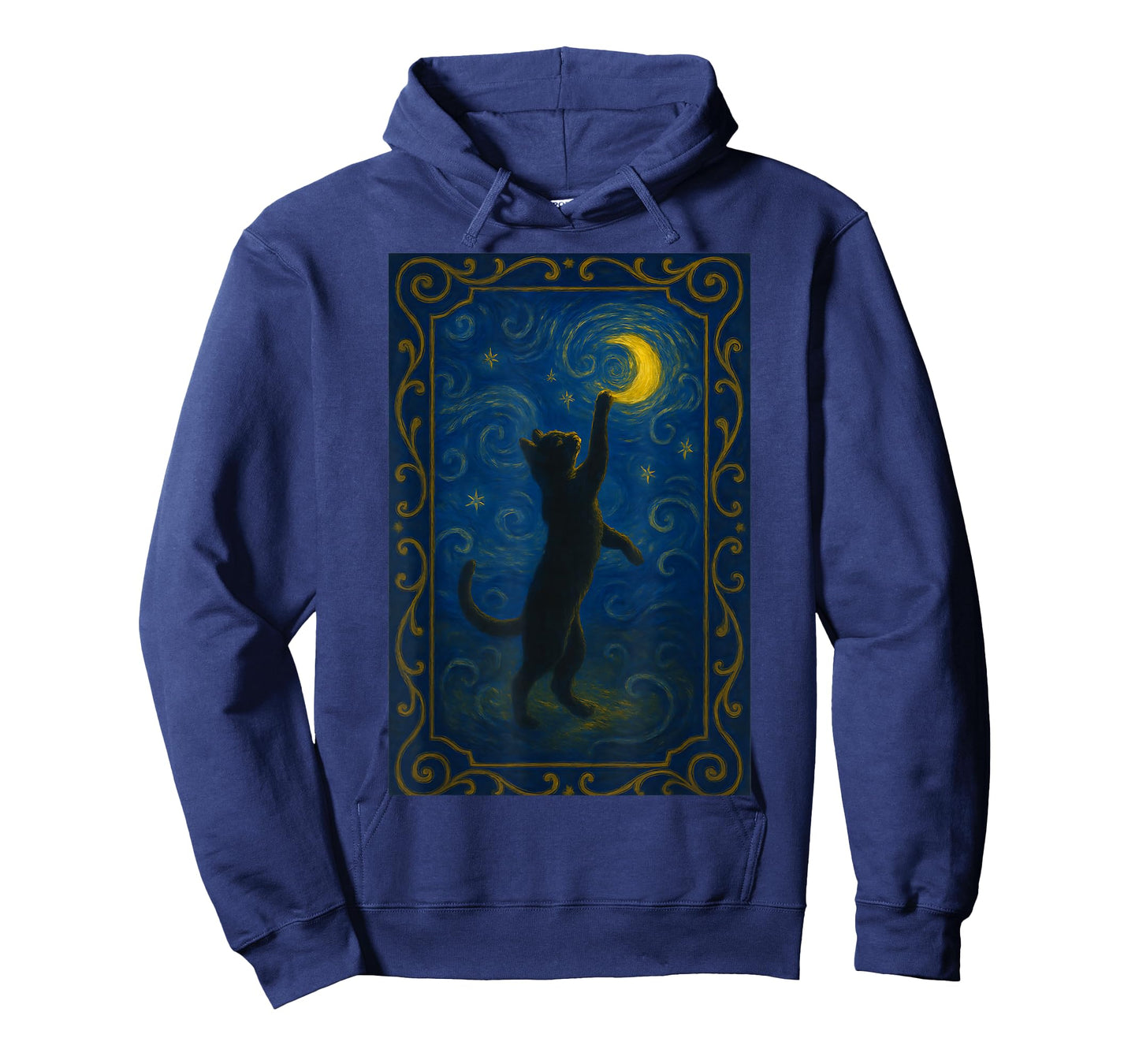 Cat Starry Night Van Gogh Cat Funny Cat Lover Mom Cat Dad T-Shirt