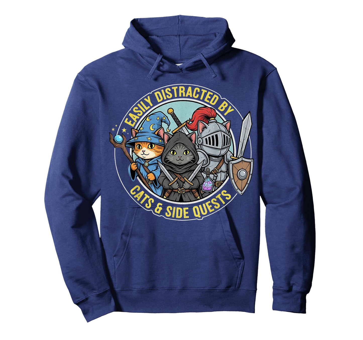 Gamer Easily Distracted by Cats Side Quests RPG Cat Funny T-Shirt