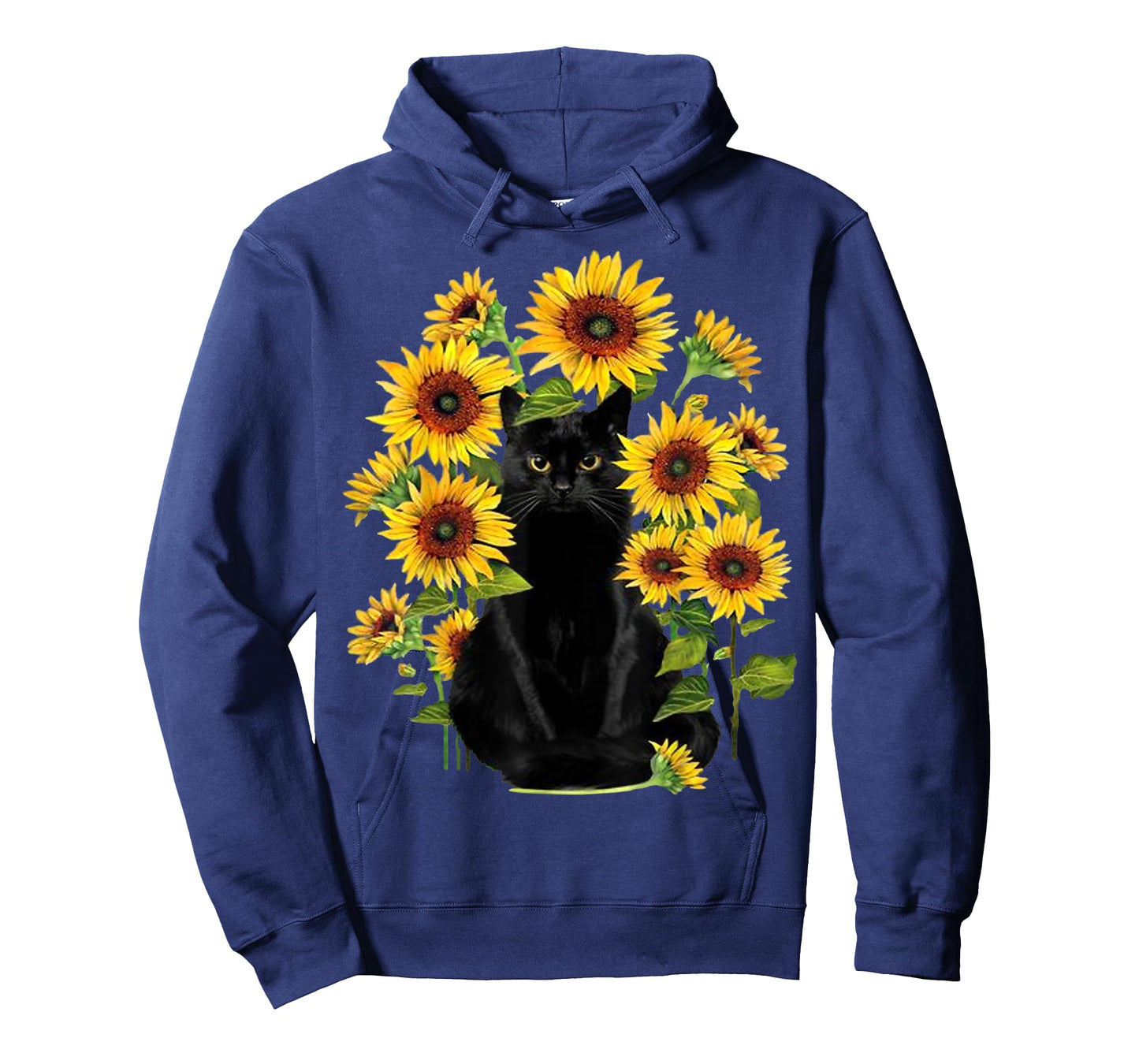 Black Cat Kitten Sunflower Funny Cute Cat Pet Sunflower T-Shirt