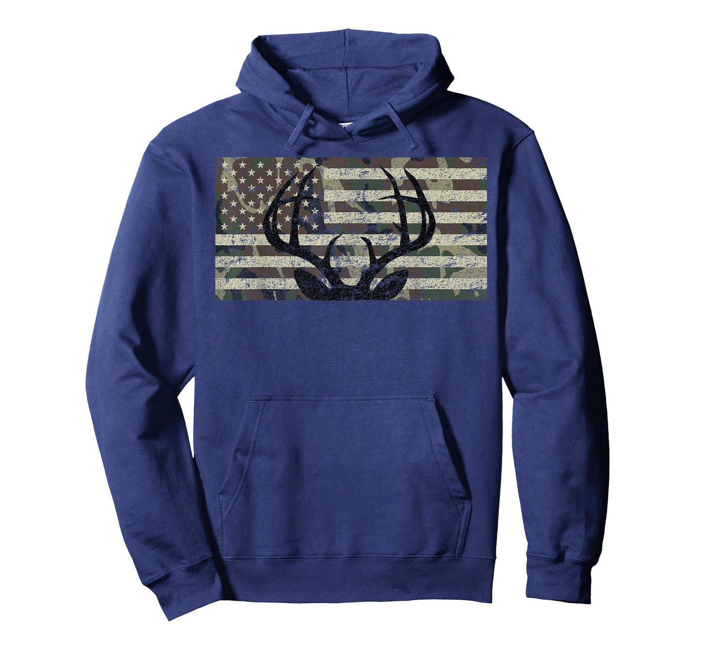 Deer Hunting Camo American Flag Buck Antlers Hunter Country T-Shirt