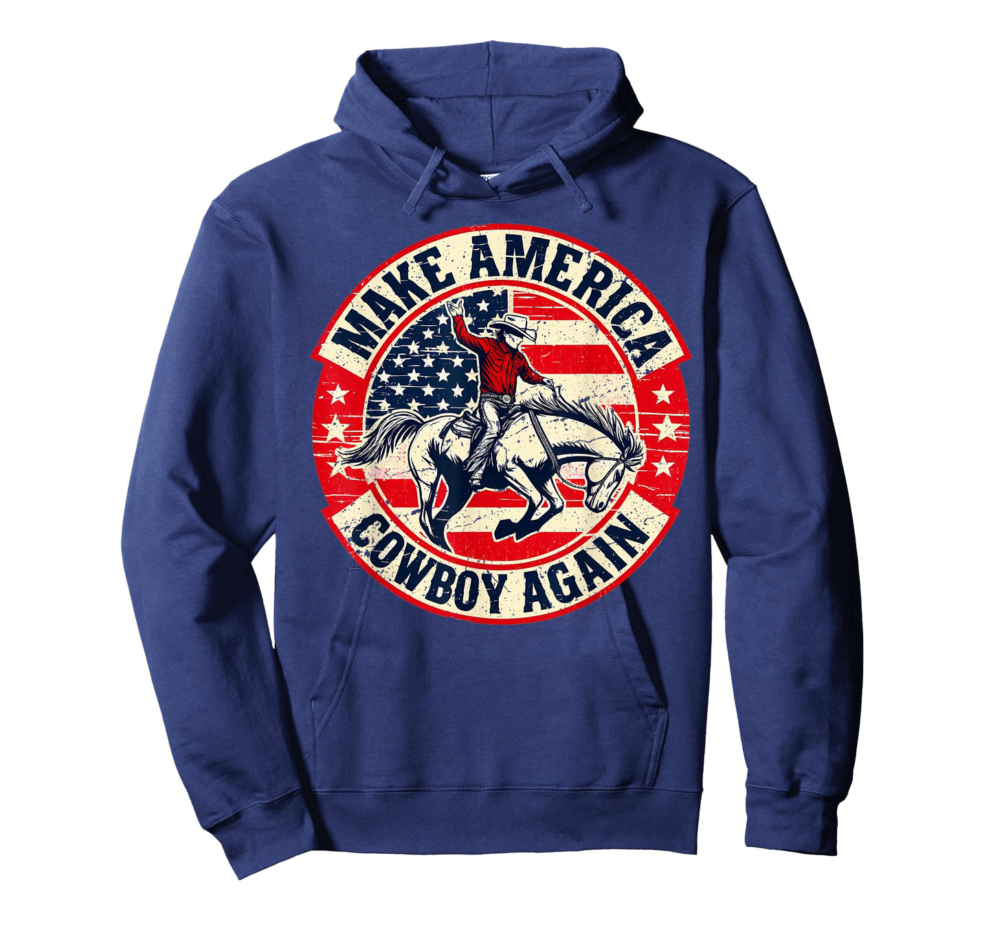 Vintage Western Rodeo USA Flag Makes America A Cowboy Again T-Shirt