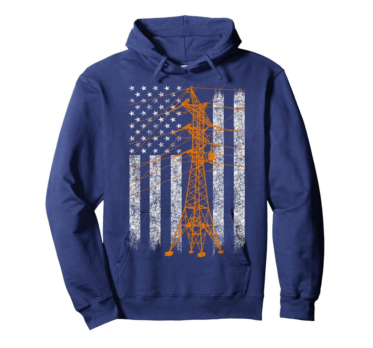 Cool Transmission Tower American Flag Lineman T-shirt T-Shirt