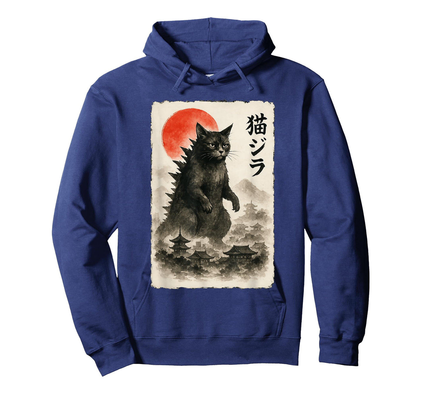 Catzilla Cat Japanese Art Funny Sumi-e for Men Women Kids T-Shirt