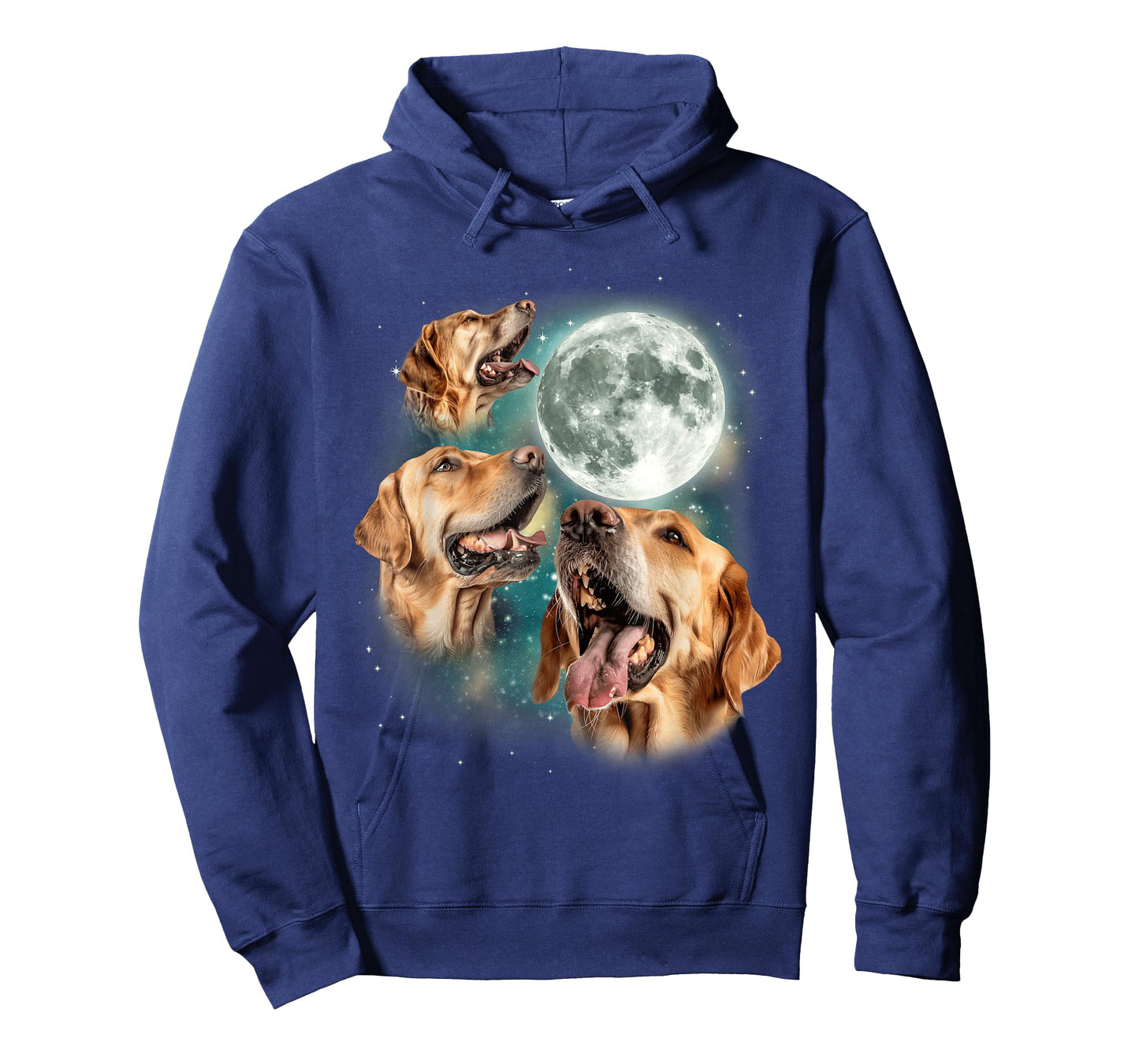 Three Golden Retriever Moon | Funny Dog Lover Canine Meme Men Women T-Shirt