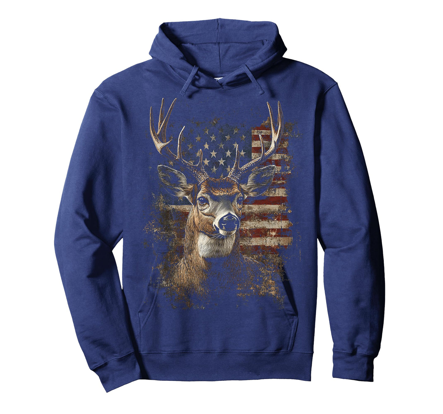 Patriotic Deer Hunting with Distressed American Flag T-Shirt