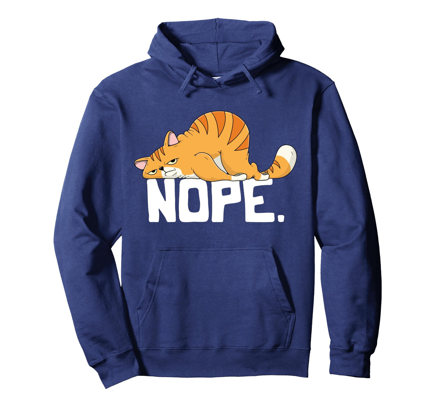Grapheino Co. Funny Nope Cat Apparel & Gifts Unisex-Adult Cat Lovers Lazy Cat Long Sleeve T-Shirt