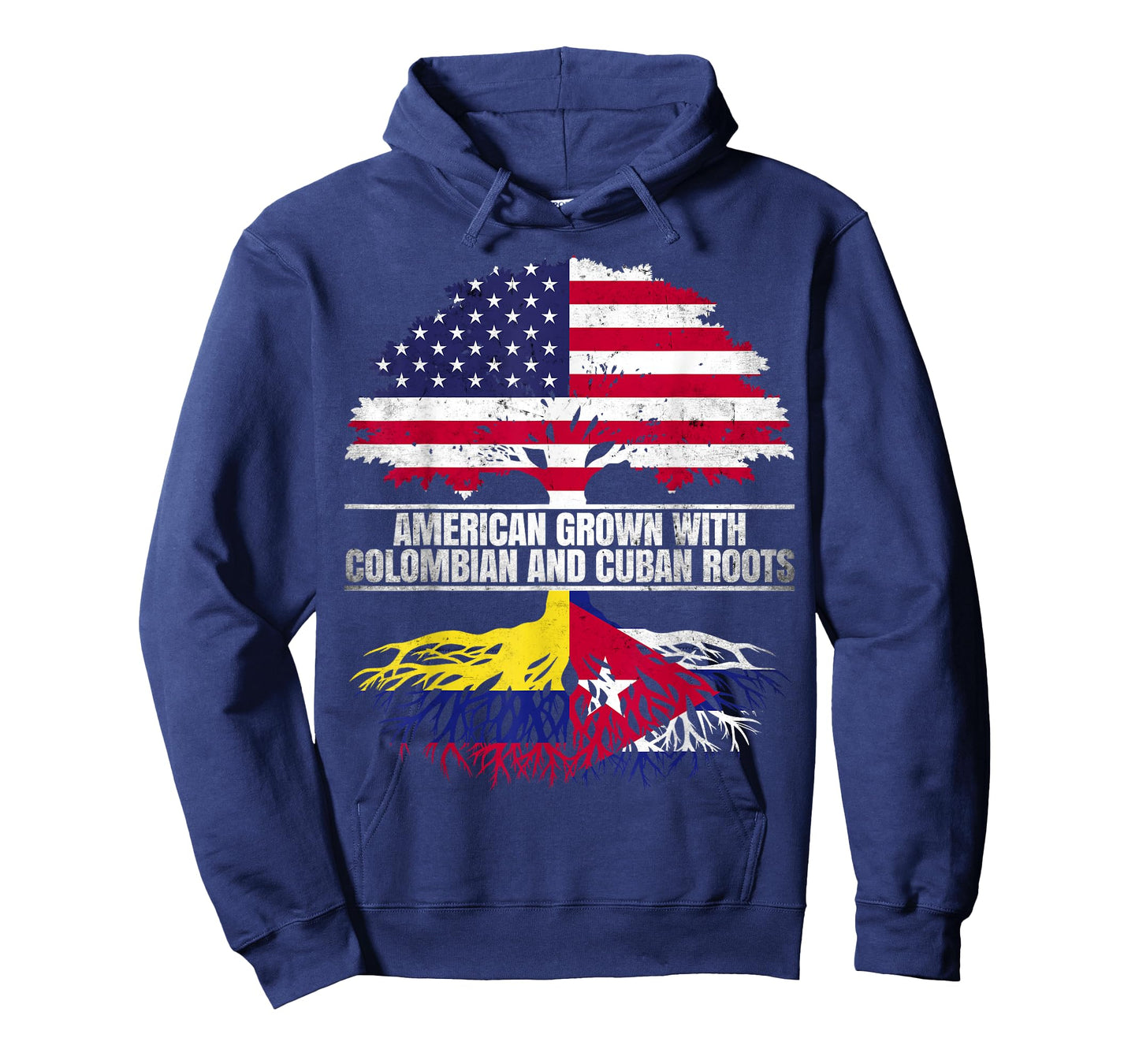 American Grown with Flag Heritage Colombian Cuban Roots T-Shirt