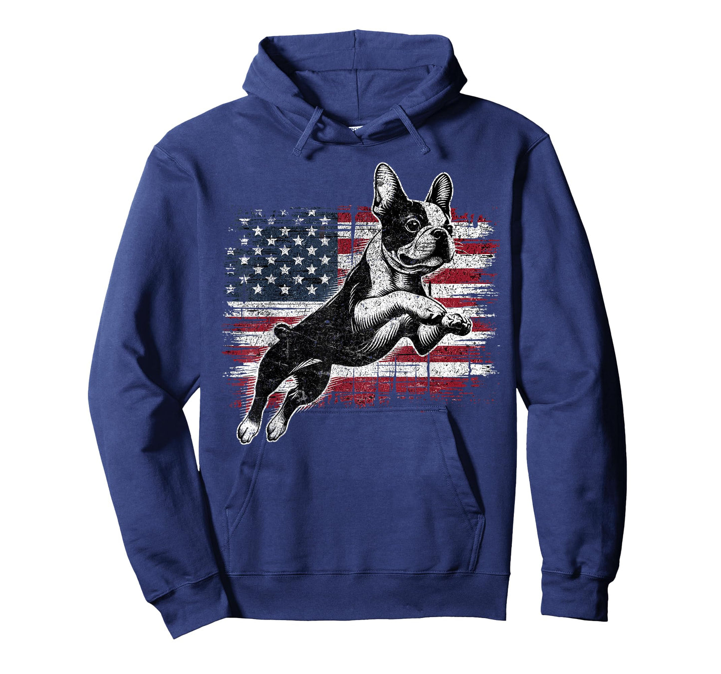 Boston Terrier Dog American Flag 4th of July Patriotic Puppy T-Shirt
