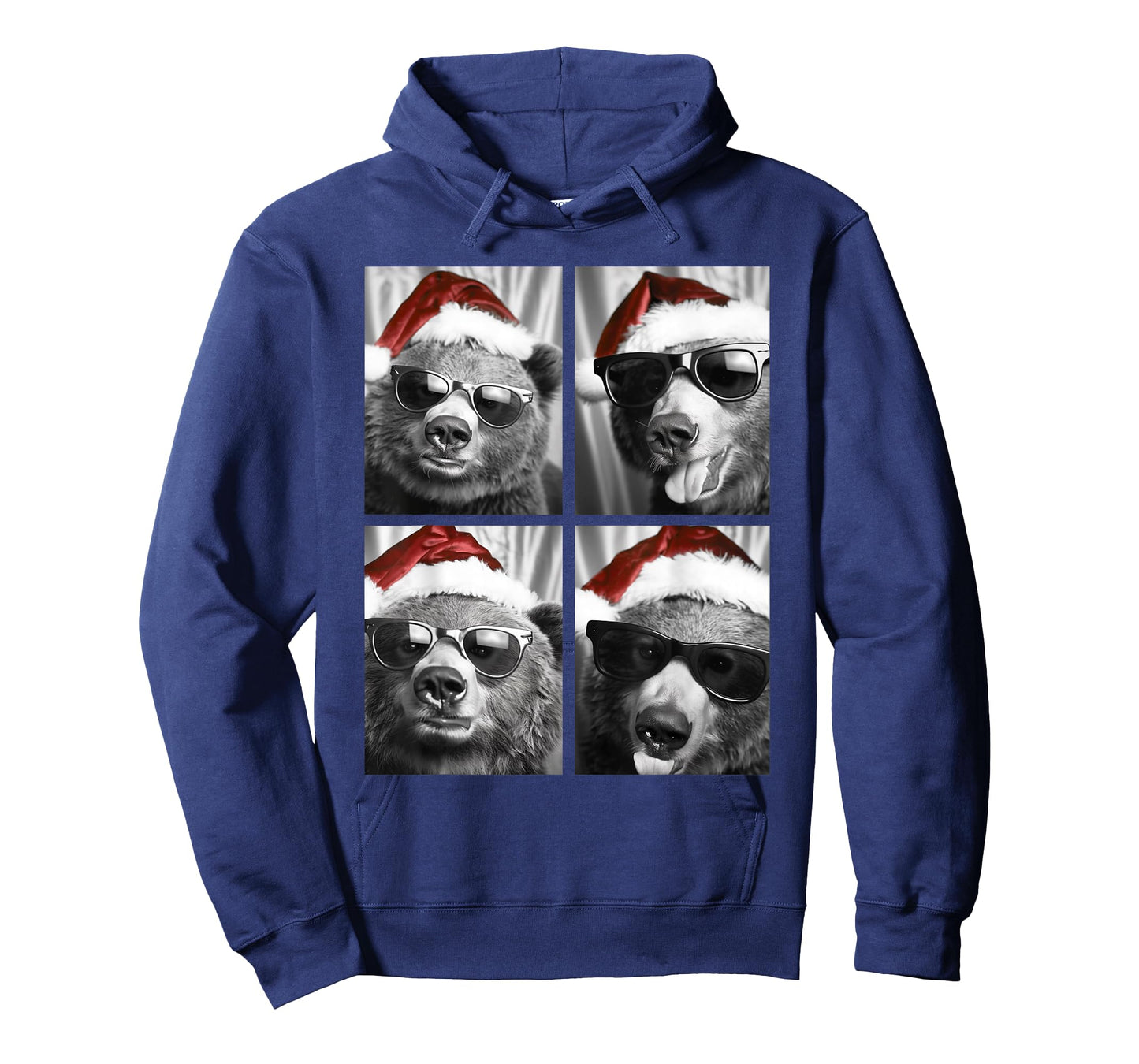 Funny Christmas Bears with Sunglasses Santa Hat Festive Meme T-Shirt
