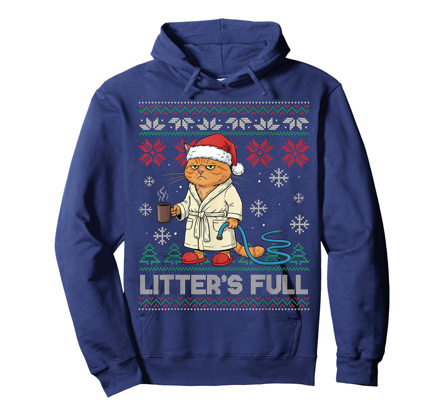 Litter’s Full Funny Cat Lovers Ugly Christmas Sweater T-Shirt
