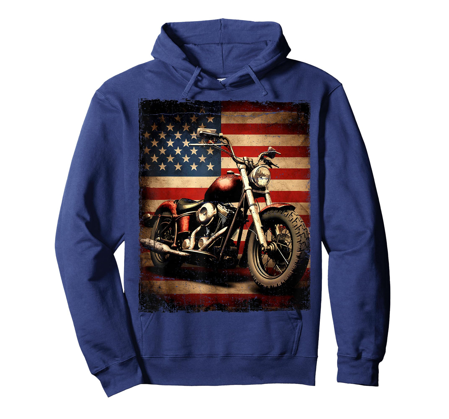 Vintage Motorcycle USA Flag Retro Biker American T-Shirt