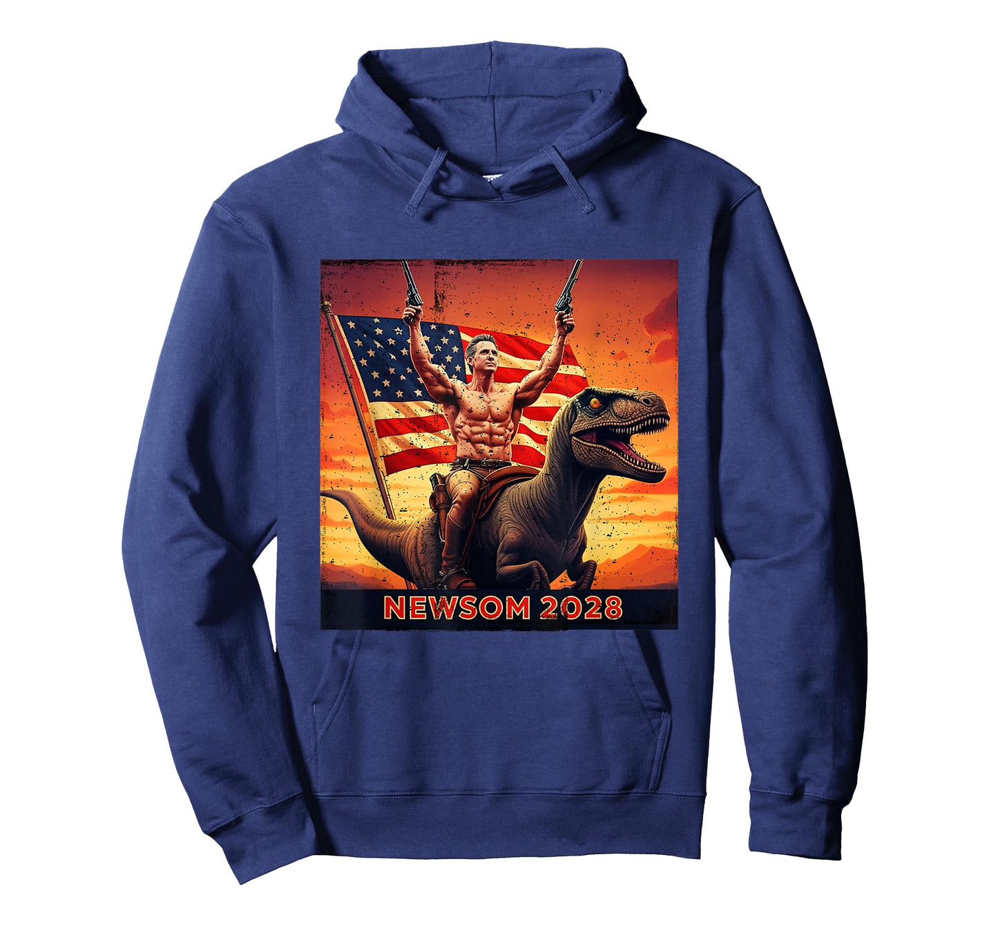 Gavin Newsom 2028 Bold Patriotic Leader Riding Design T-Shirt