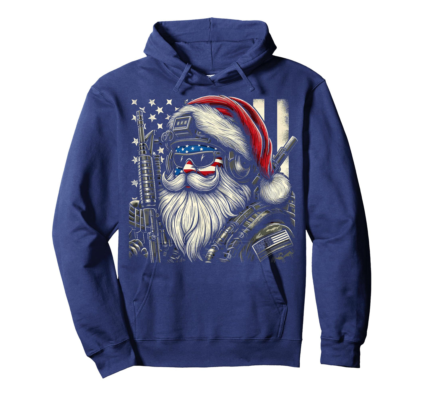Patriotic American Santa Soldier Veteran Christmas Military T-Shirt