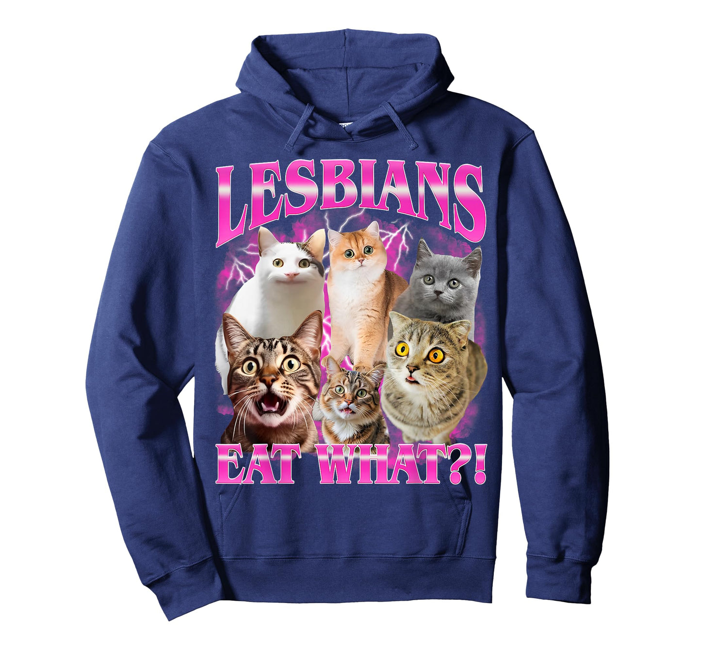 Lesbians Eat What?! Funny Cat Gay Pride Month LGBTQ Pun T-Shirt