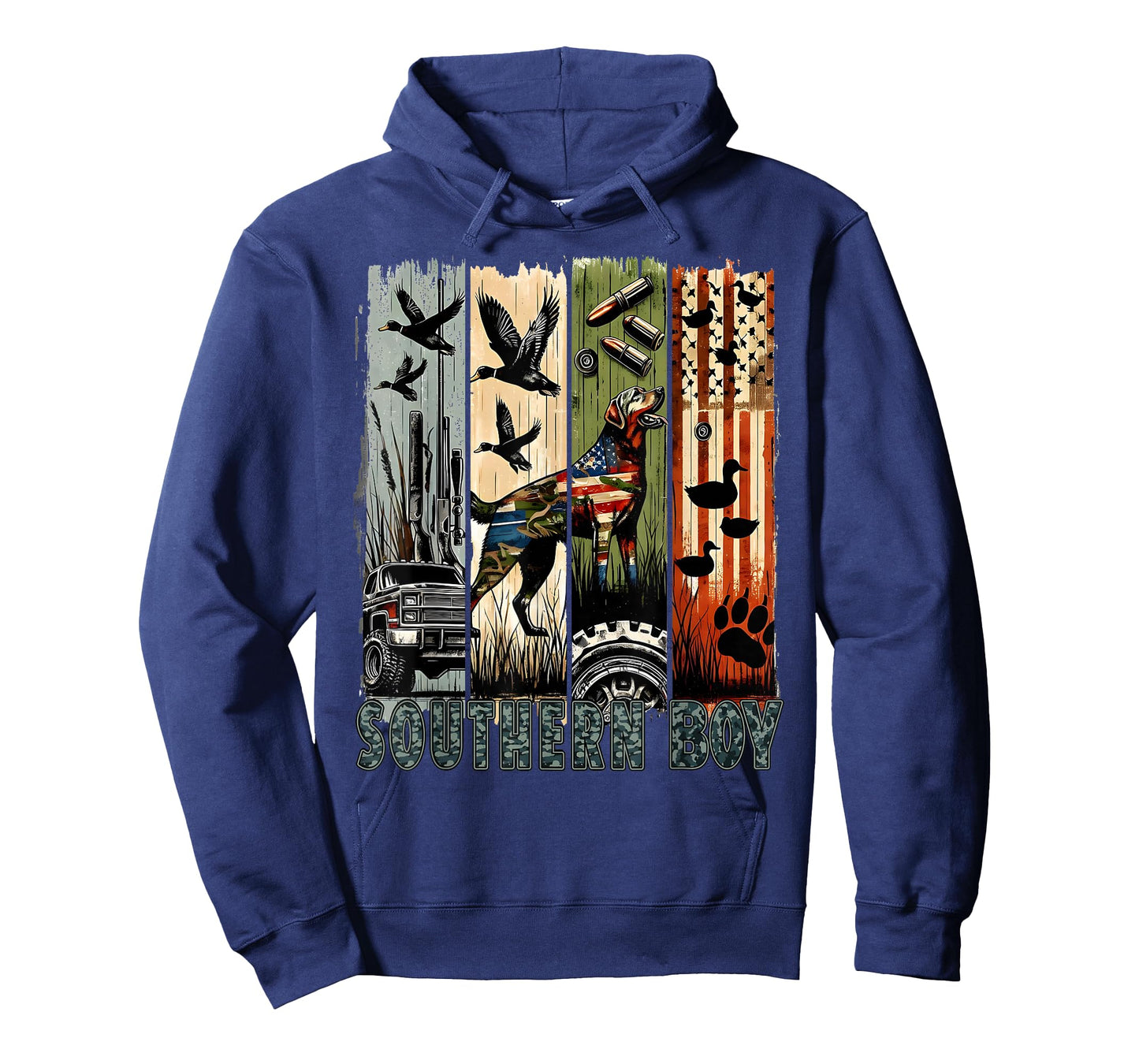 Southern Boy Camo Hunting Duck Dog Patriotic USA Flag Boys T-Shirt