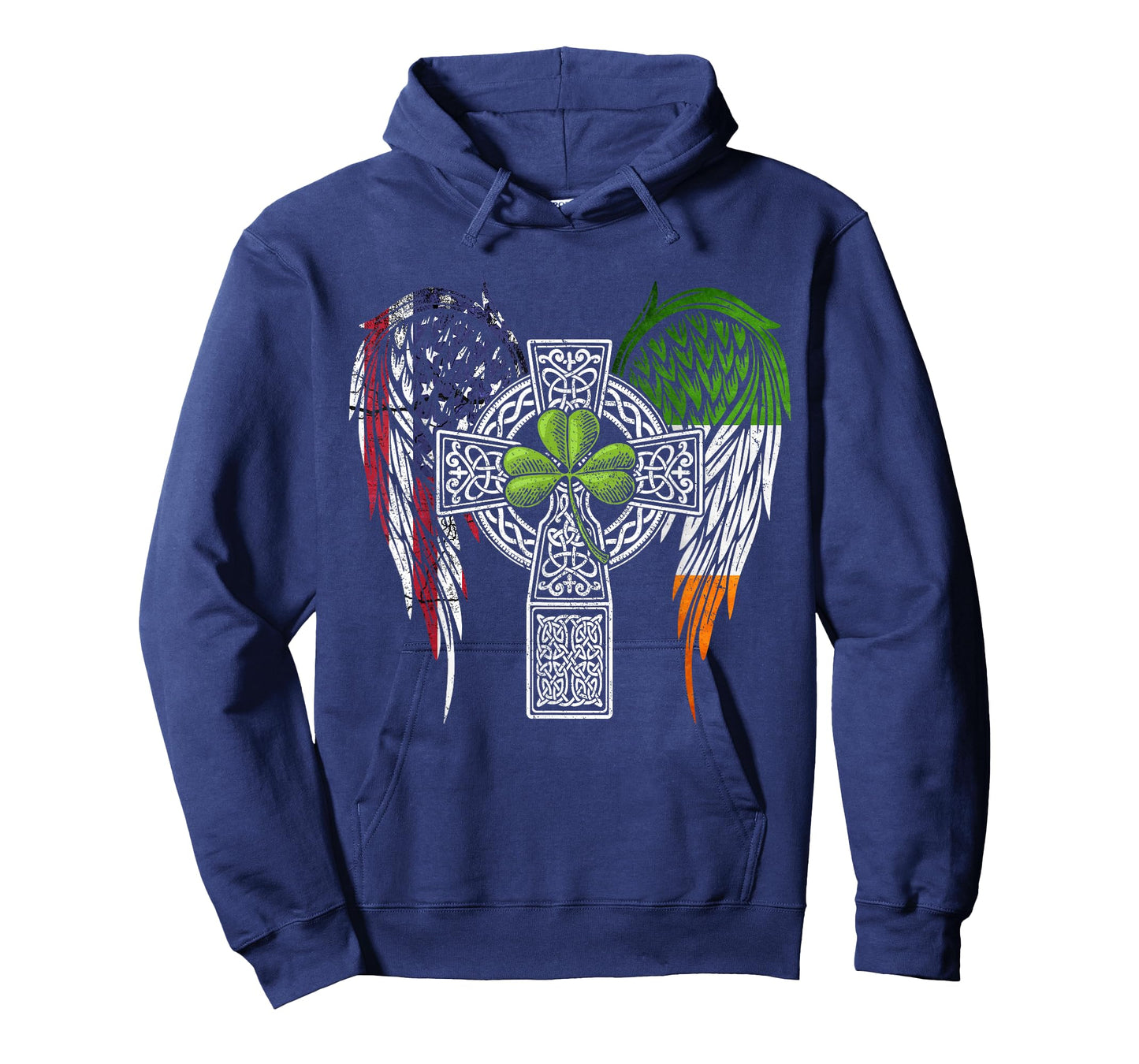 USA Flag Celtic Cross Irish American St Patrick's Day T-Shirt