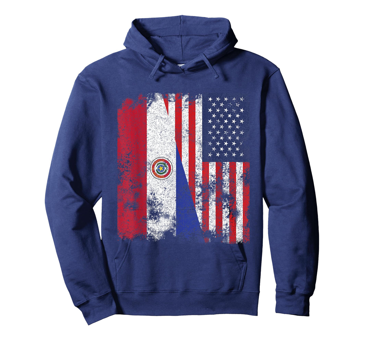 Paraguay USA Flag Distressed - Half American T-Shirt for Women Kids Men