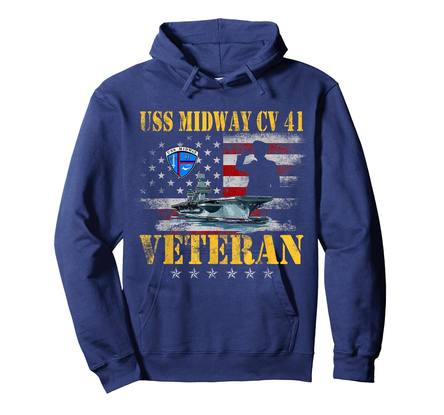 USS Midway CV 41 Aircraft Carrier Veteran US Flag Patriotic T-Shirt