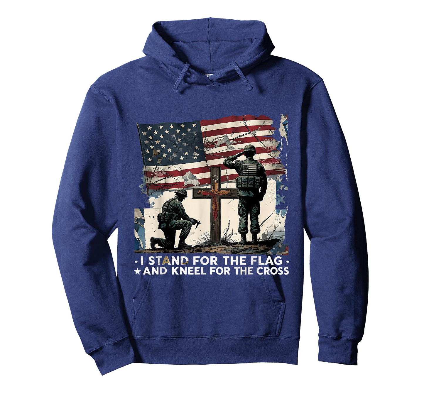 I Stand for The Flag Kneel Cross American Christian Veteran T-Shirt