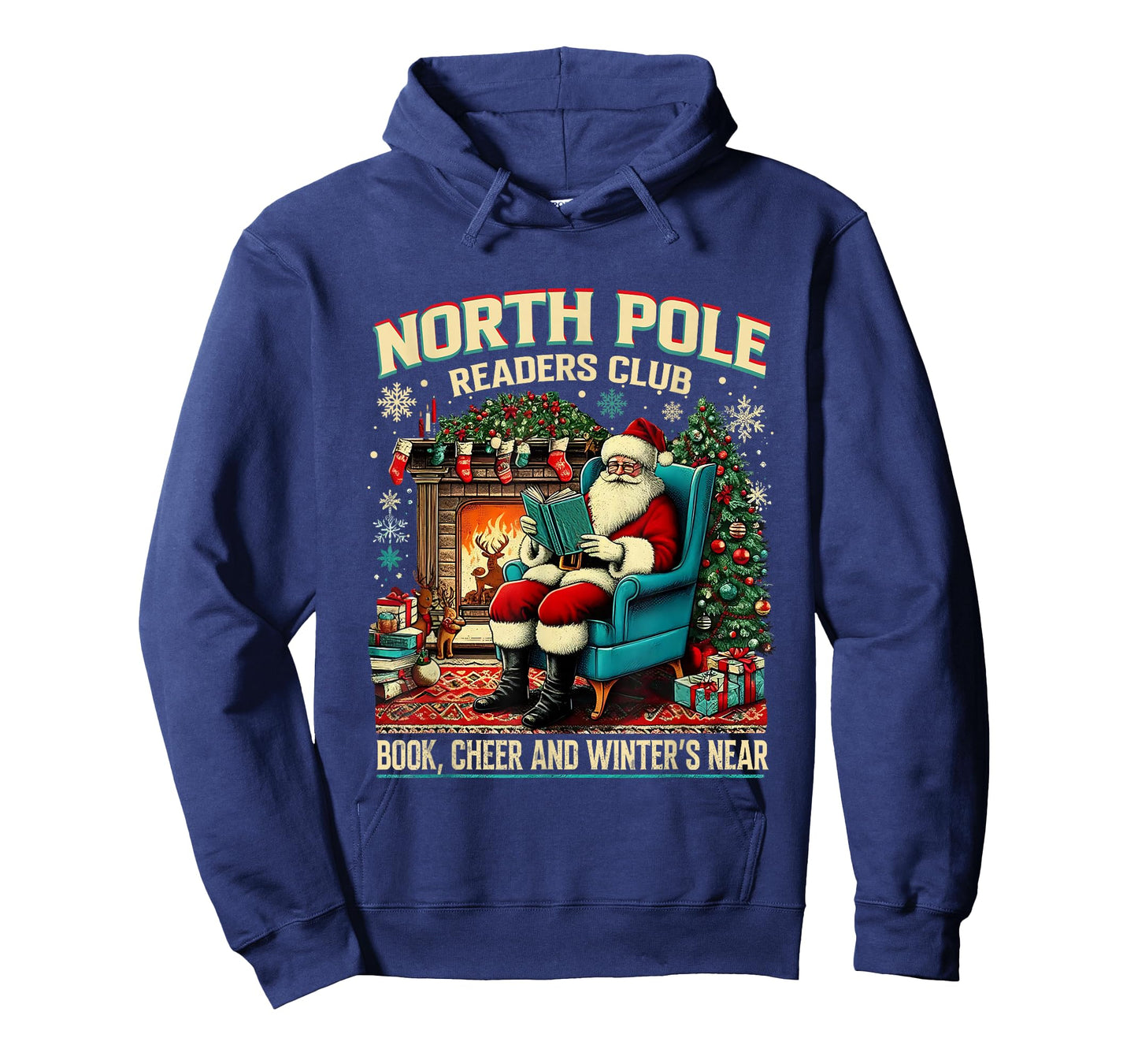 North Pole Readers Club Cozy Book Lover Design T-Shirt