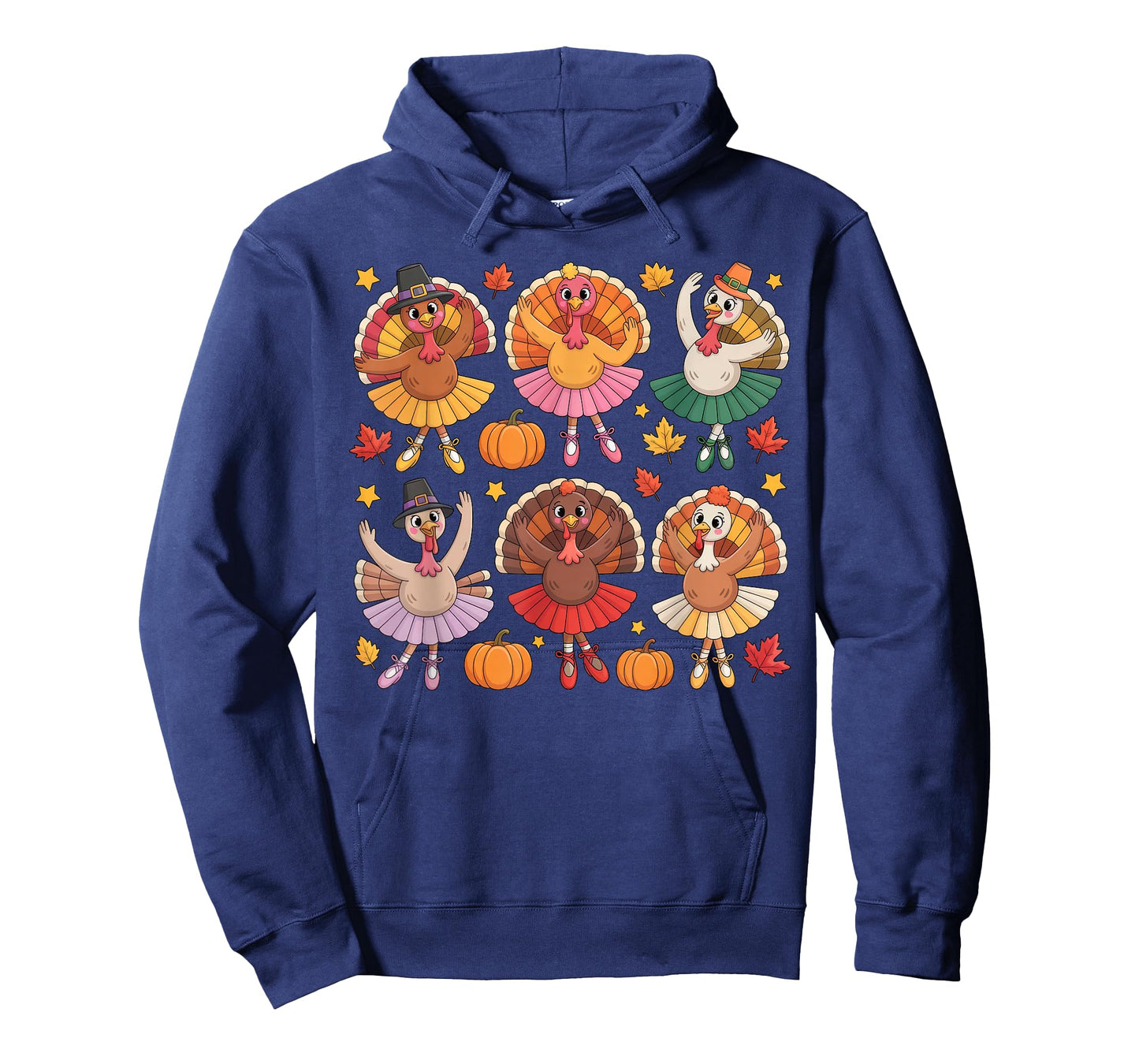 Autumn Ballerinas Dancing Cute Turkey Thanksgiving Girls T-Shirt