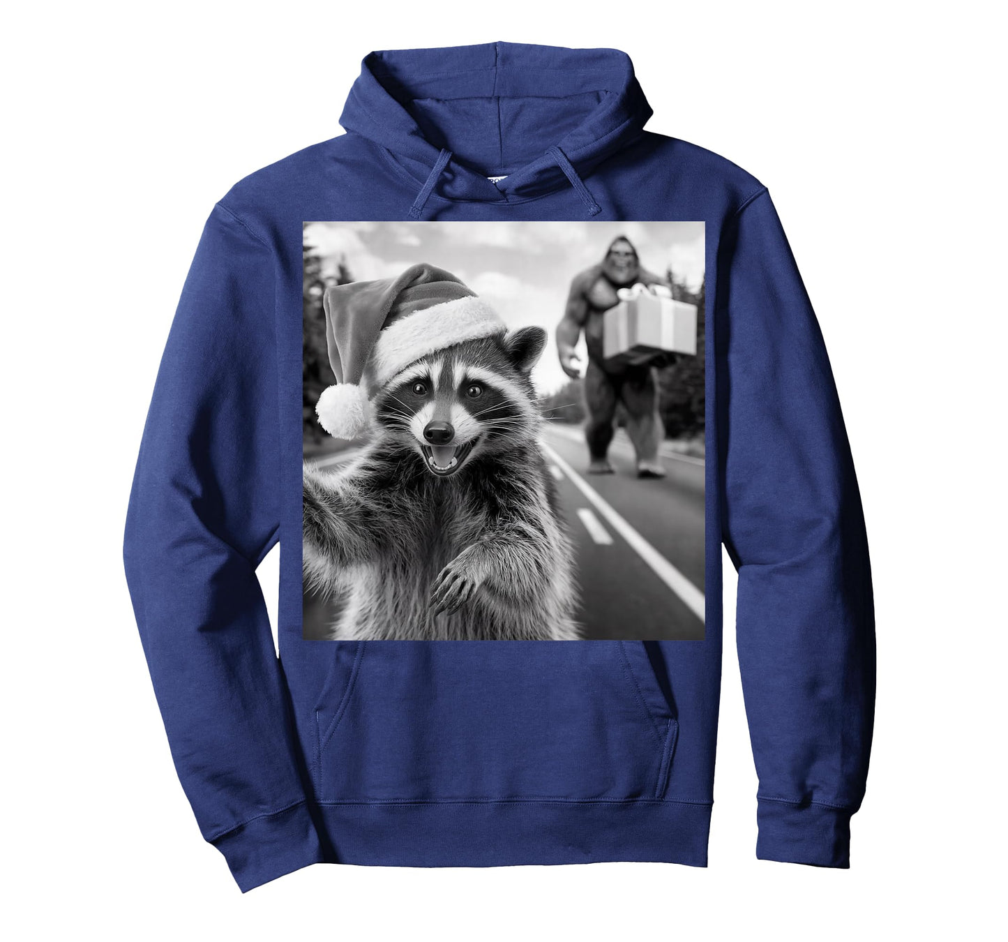 Funny Christmas Raccoon Shirt Raccoon Selfie With Bigfoot T-Shirt