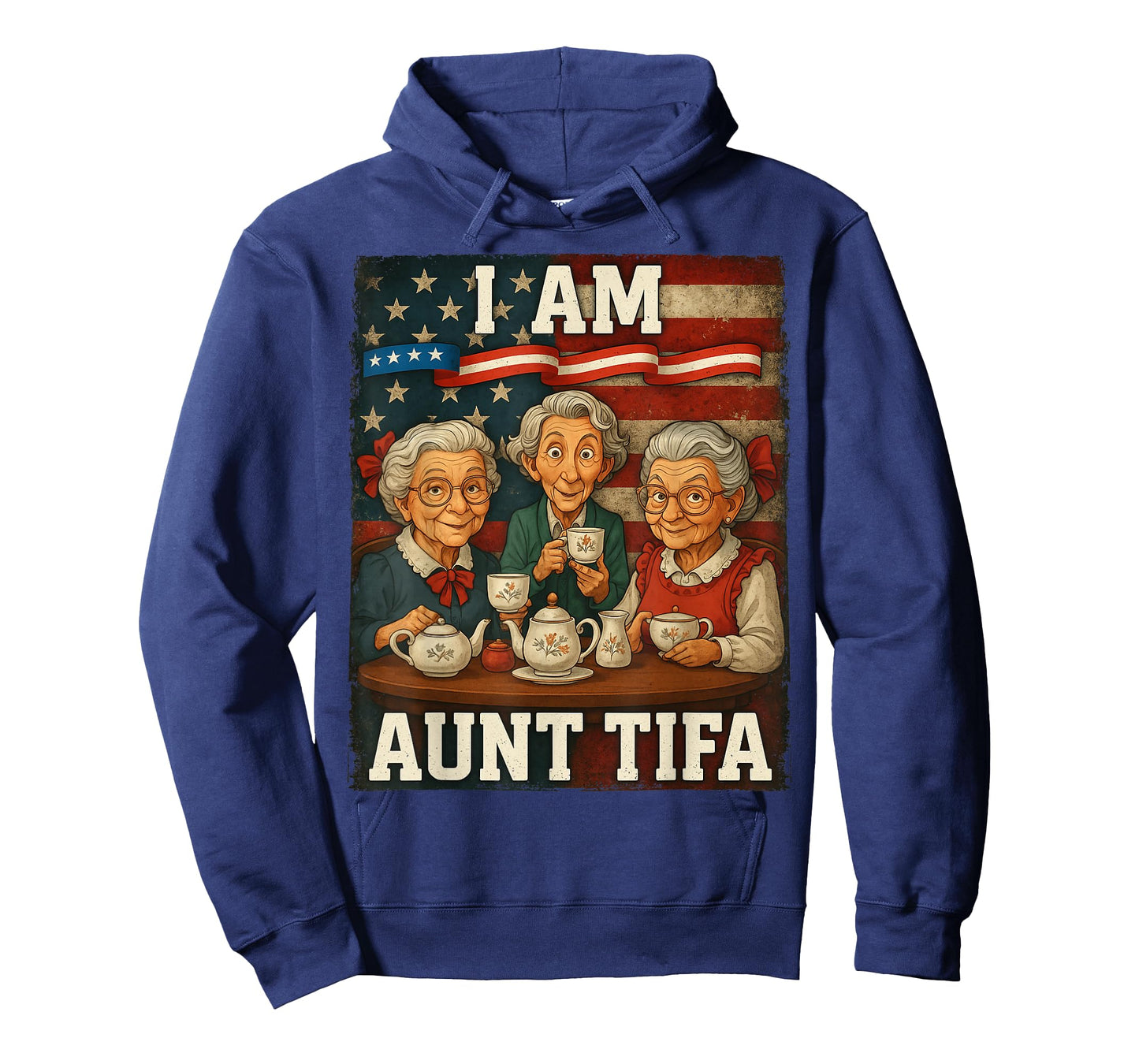 HUGvyn Aunt Tifa American Flag Funny I Am Aunt Tifa American T-Shirt